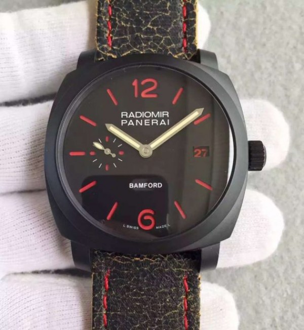 Replica Panerai PAM514 Bamford PVD Black Dial Distressed Leather Strap - Top club