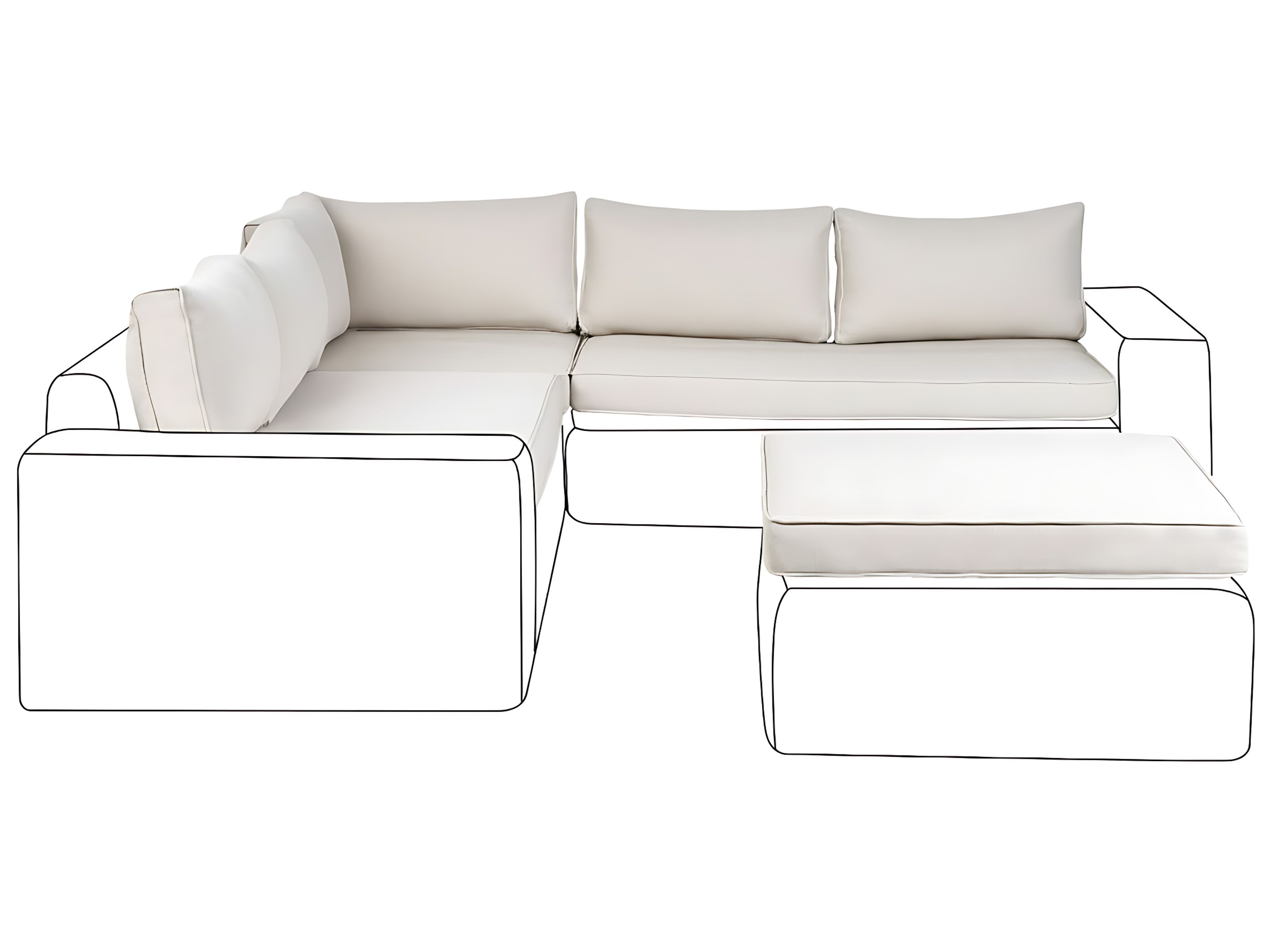 Outdoor Cushion Cover Set PALERMO Off-White