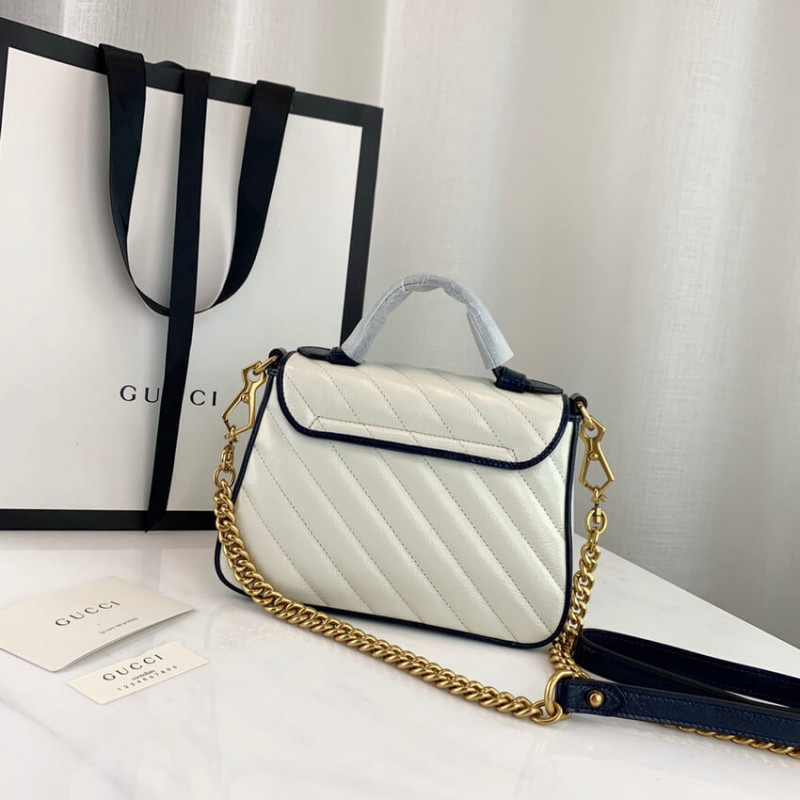 Replica Gucci Gg Marmont Mini Top Handle Bag 583571 White1:1High-quality replica