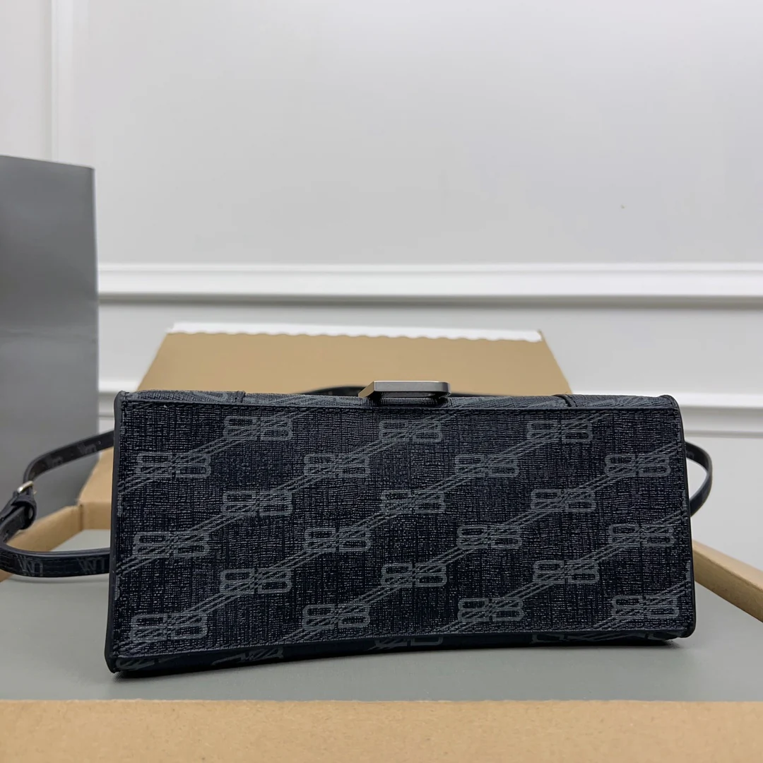 Balenciaga BB Monogram Pattern Handbag with Silver Hardware for Luxury Fashion Style No.2258 - Replicaclubs