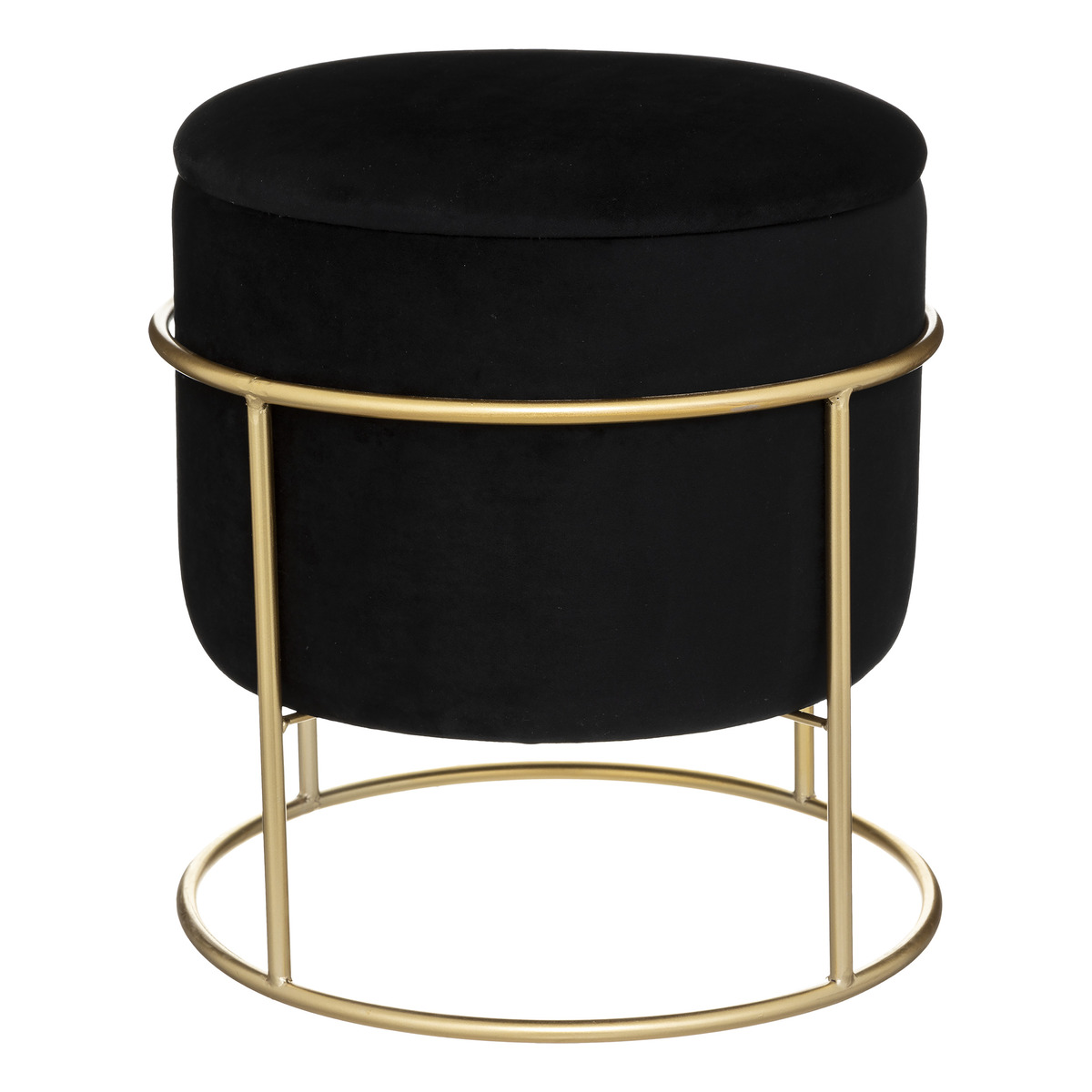 Pouf chest "Eliane" Velvet, Black