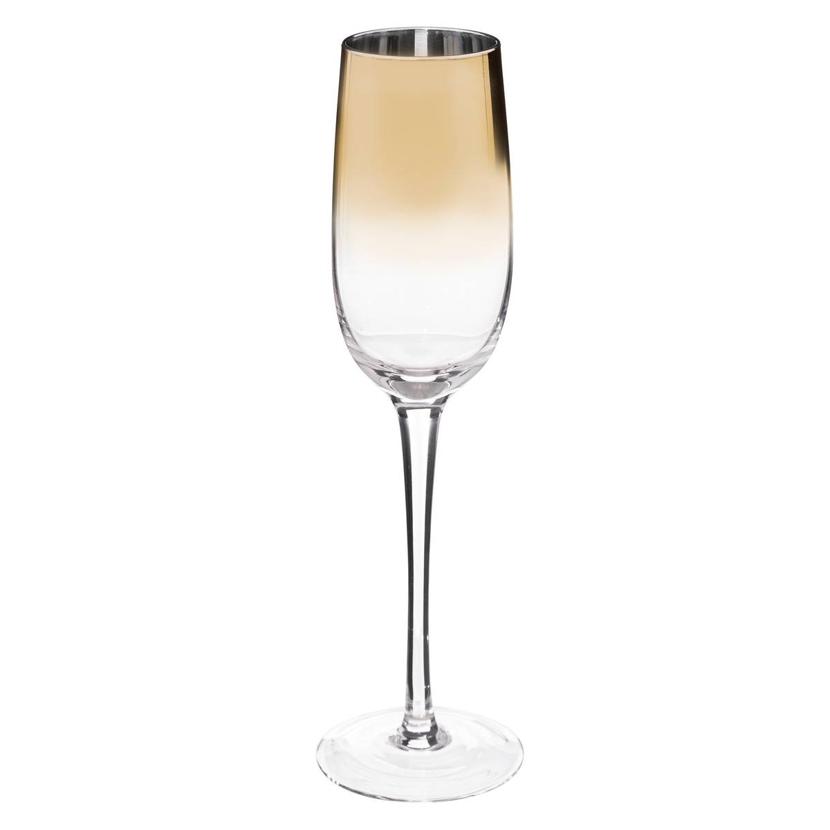Set of 6 champagne flutes "Arya" 210 ml, Transparent