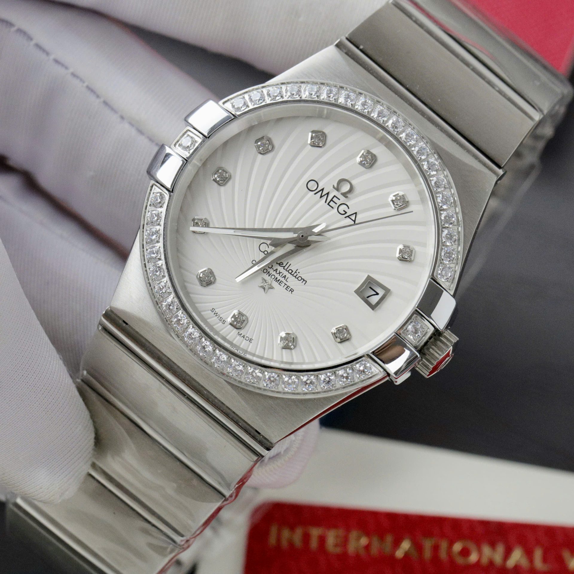 Omega Constellation Co-Axial Fake 11 Watch White Dial Metal Strap 38mm - Elite Watch Atelier