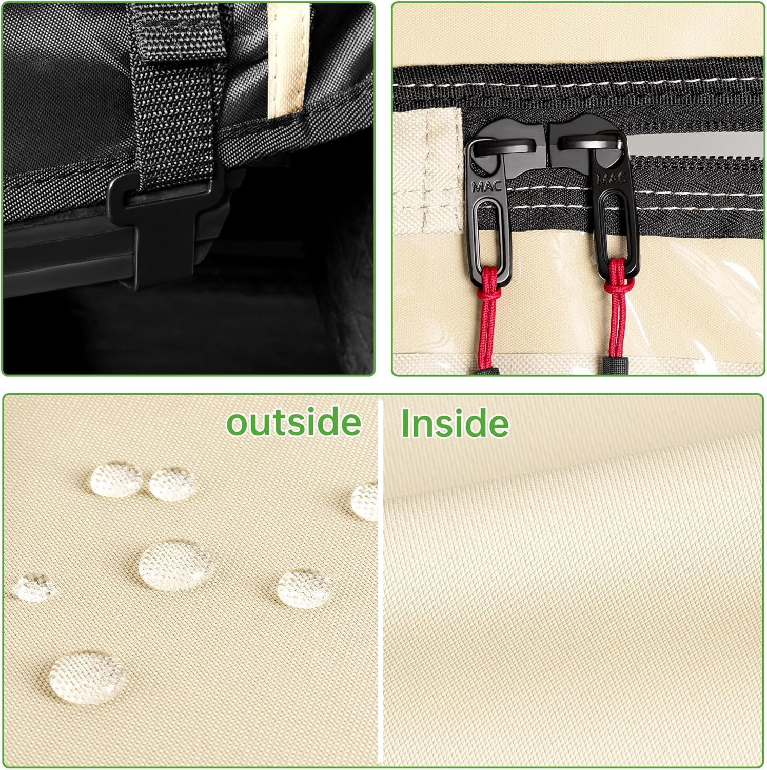 10L0L 2 Passenger Golf Cart Enclosures Fit EZGO TXT RXV, Waterproof Driving Cover Black Golf Cart Accessories - Image 12