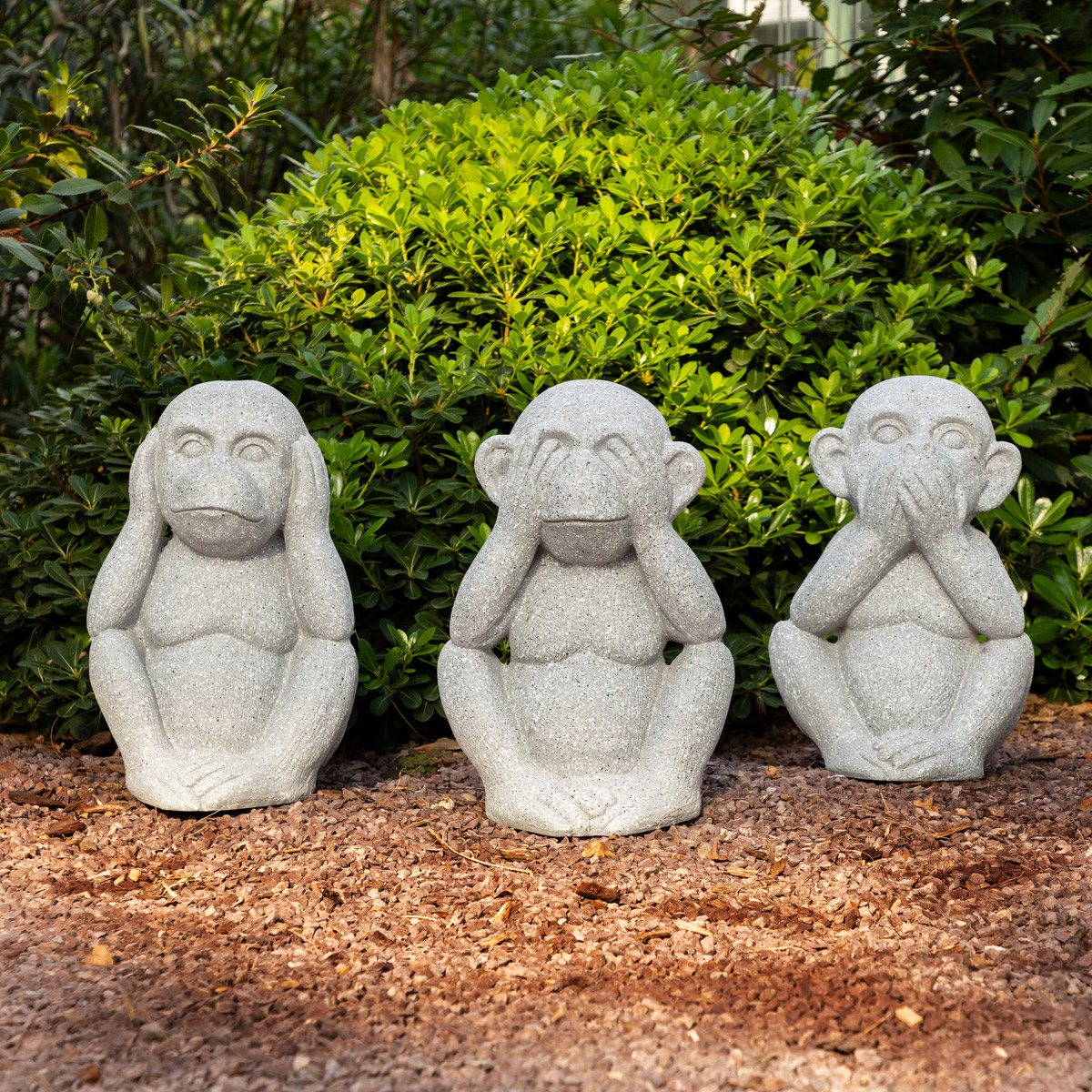 Outdoor monkey statuette "Sohel" Gray, H.42 cm