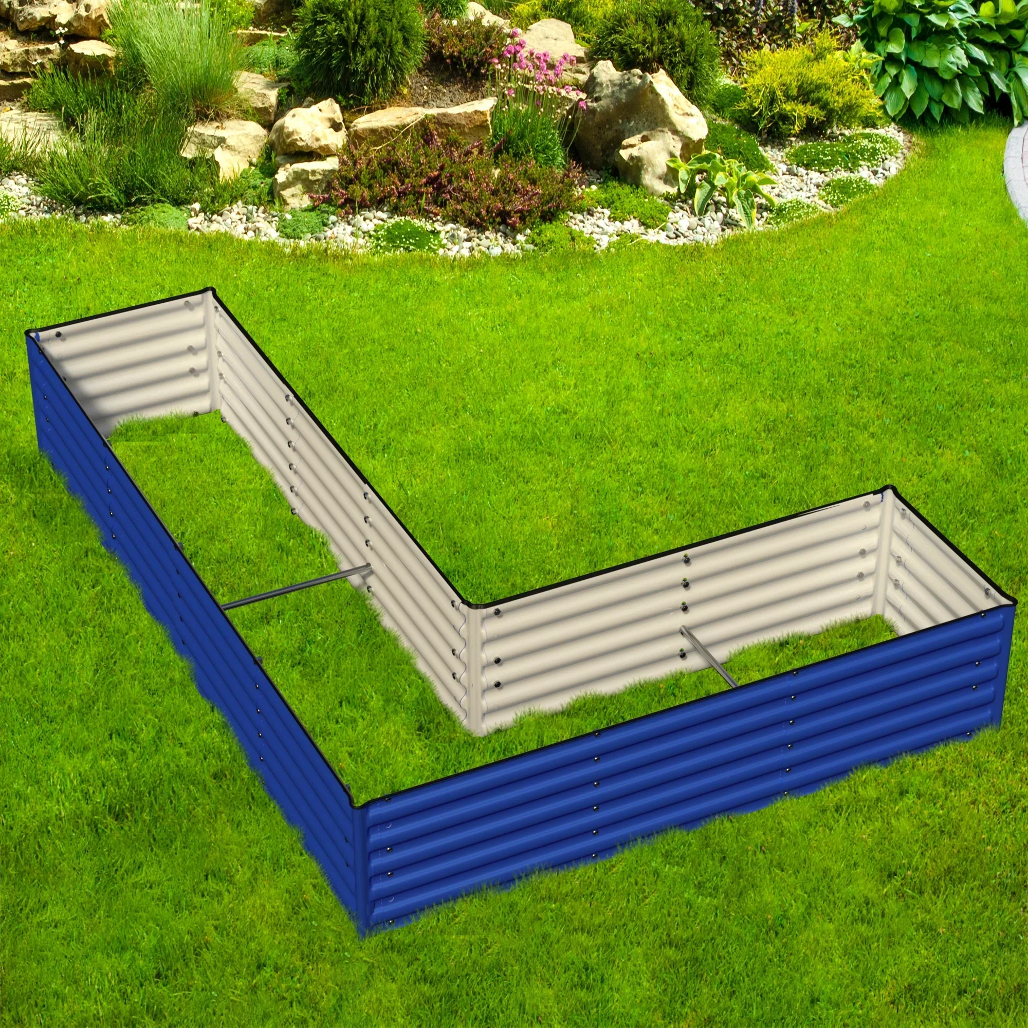 Olle Gardens 17in Tall L-Shaped Infinity Raised Garden Bed - Image 2 Olle Gardens 17in Tall L-Shaped Infinity Raised Garden Bed - Image 2