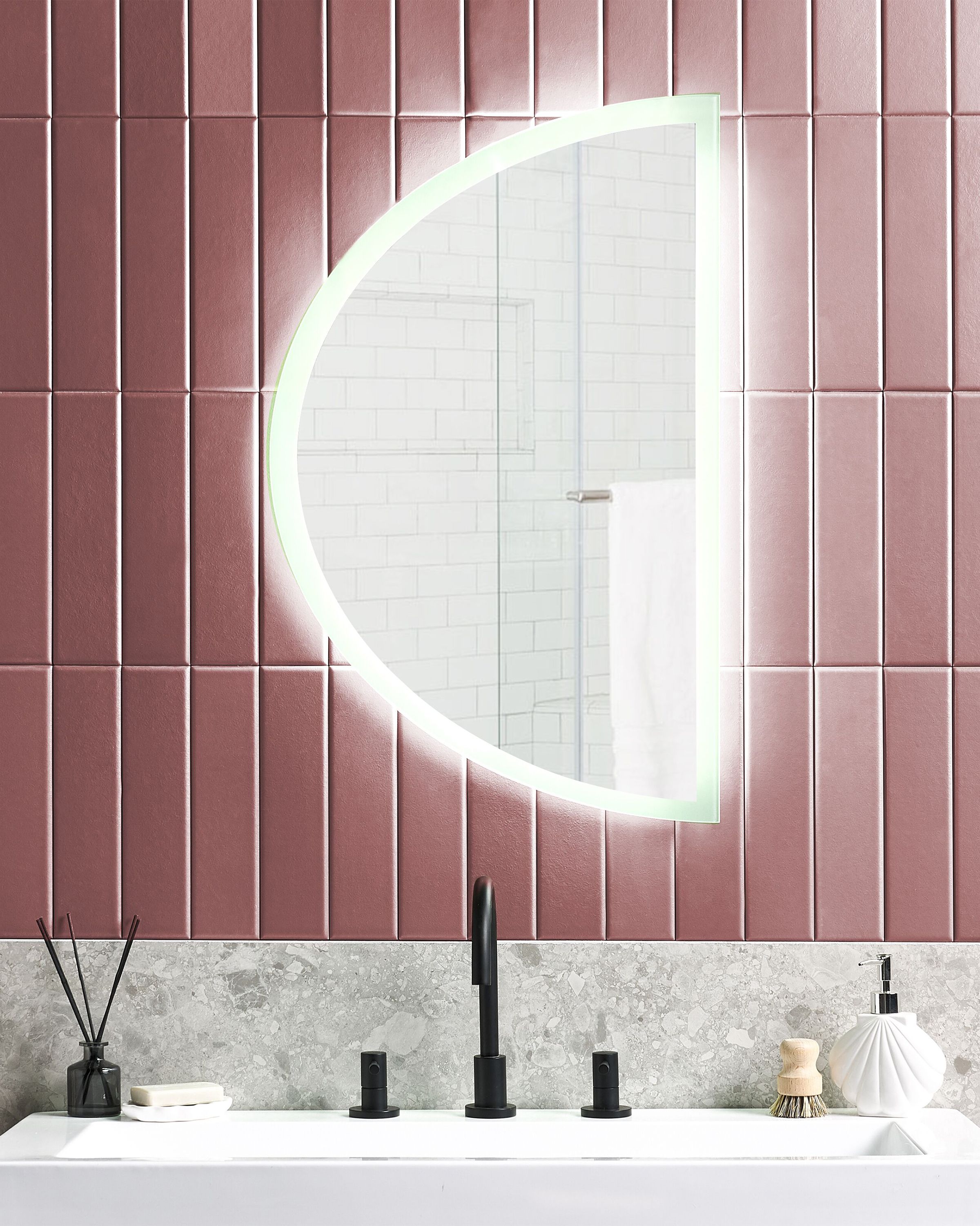 LED Bathroom Mirror BEZONS 49 cm 80 cm Silver