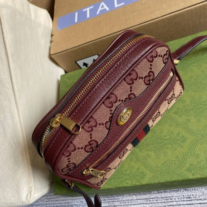 Replica Gucci Ophidia Mini Bag With Web 517350 Burgundy1:1High-quality replica