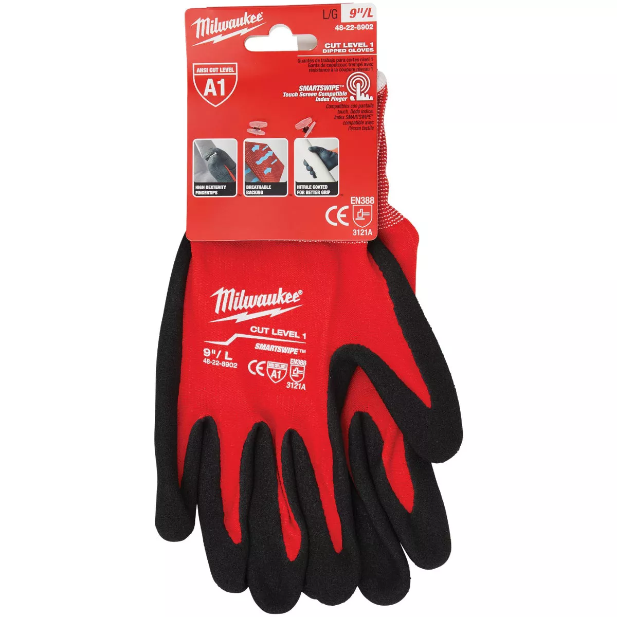 Milwaukee Unisex Large Nitrile Coated Cut Level 1 Work Glove