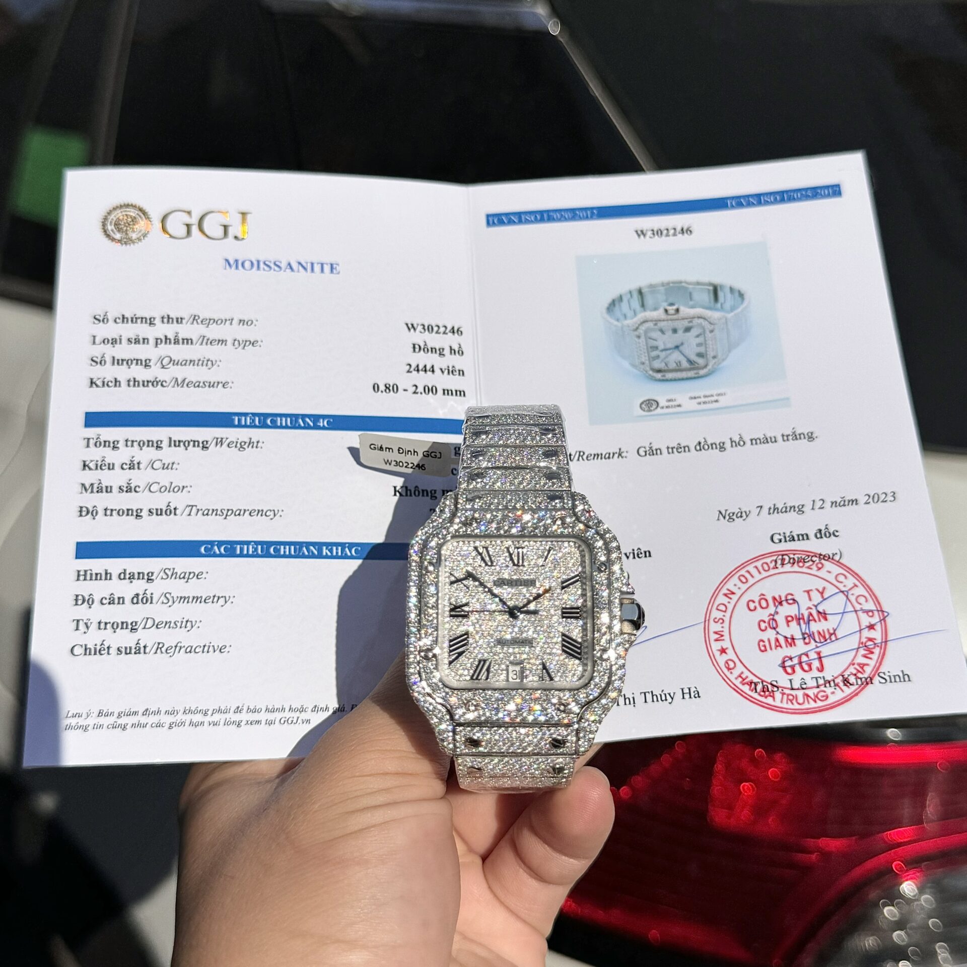 Cartier Santos Replica Watch Full Diamond Moissanite Hong Kong 39.8mm - Top club