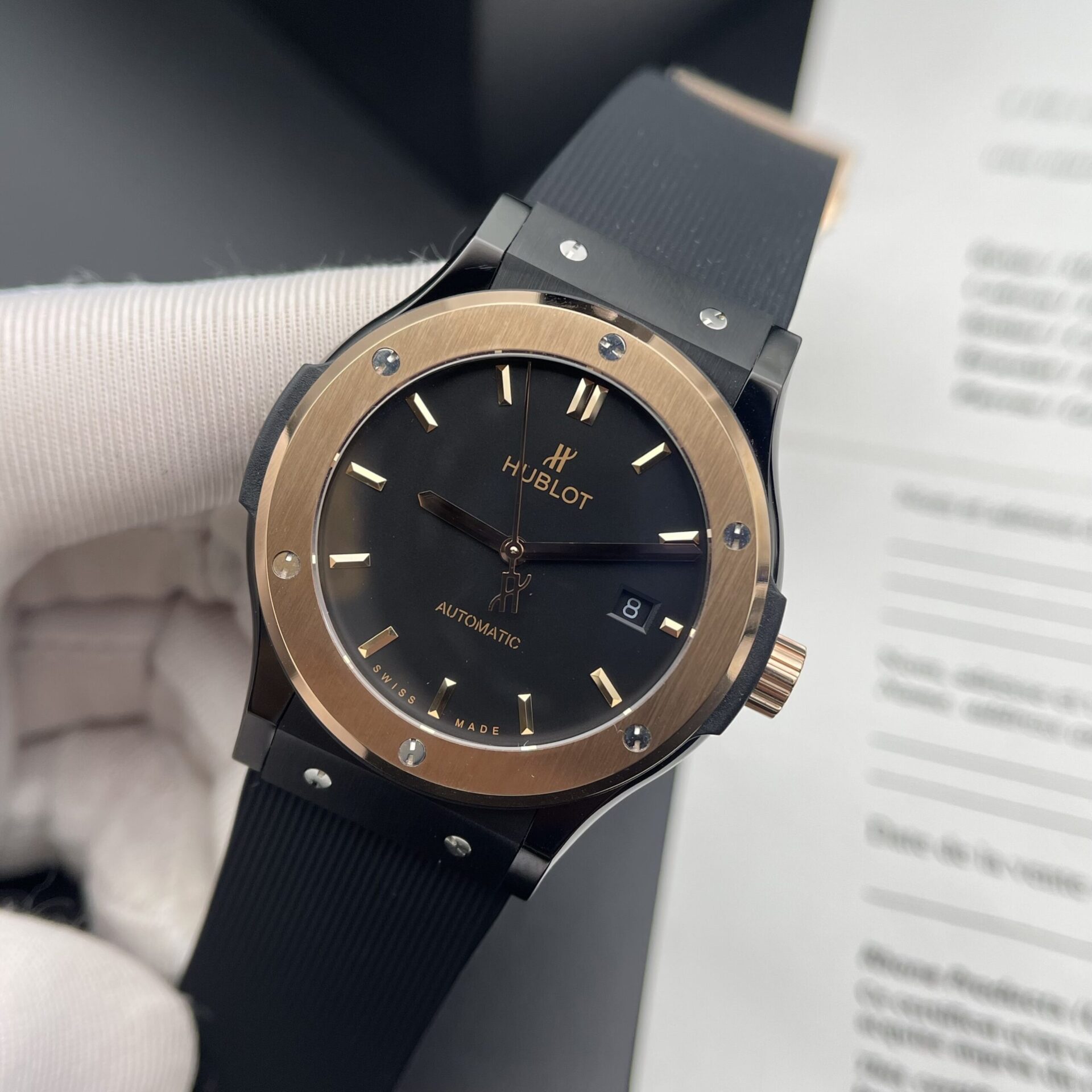 Hublot Fake Watch Classic Fusion Ceramic Rubber Strap HB Factory 42mm - Elite Watch Atelier