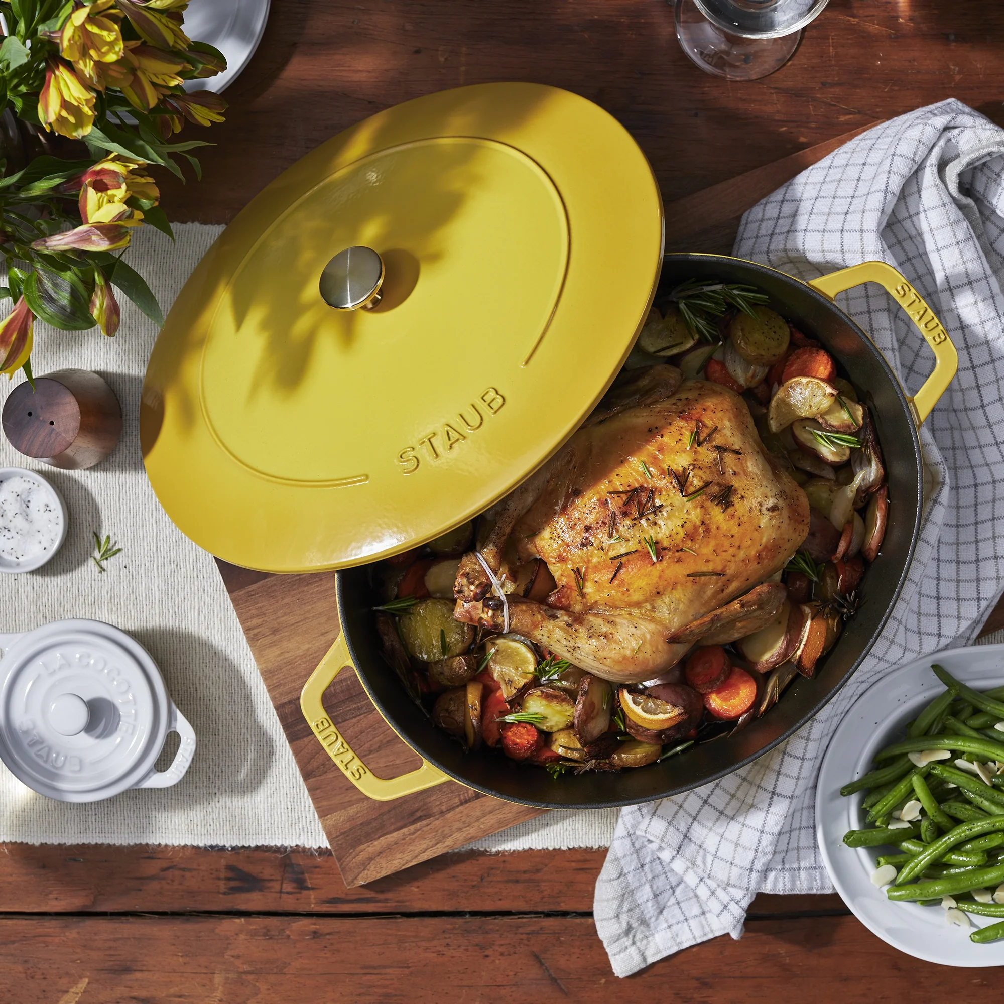 Staub Cast Iron 6.25-qt Shallow Oval Dutch Oven - Citron - Image 2