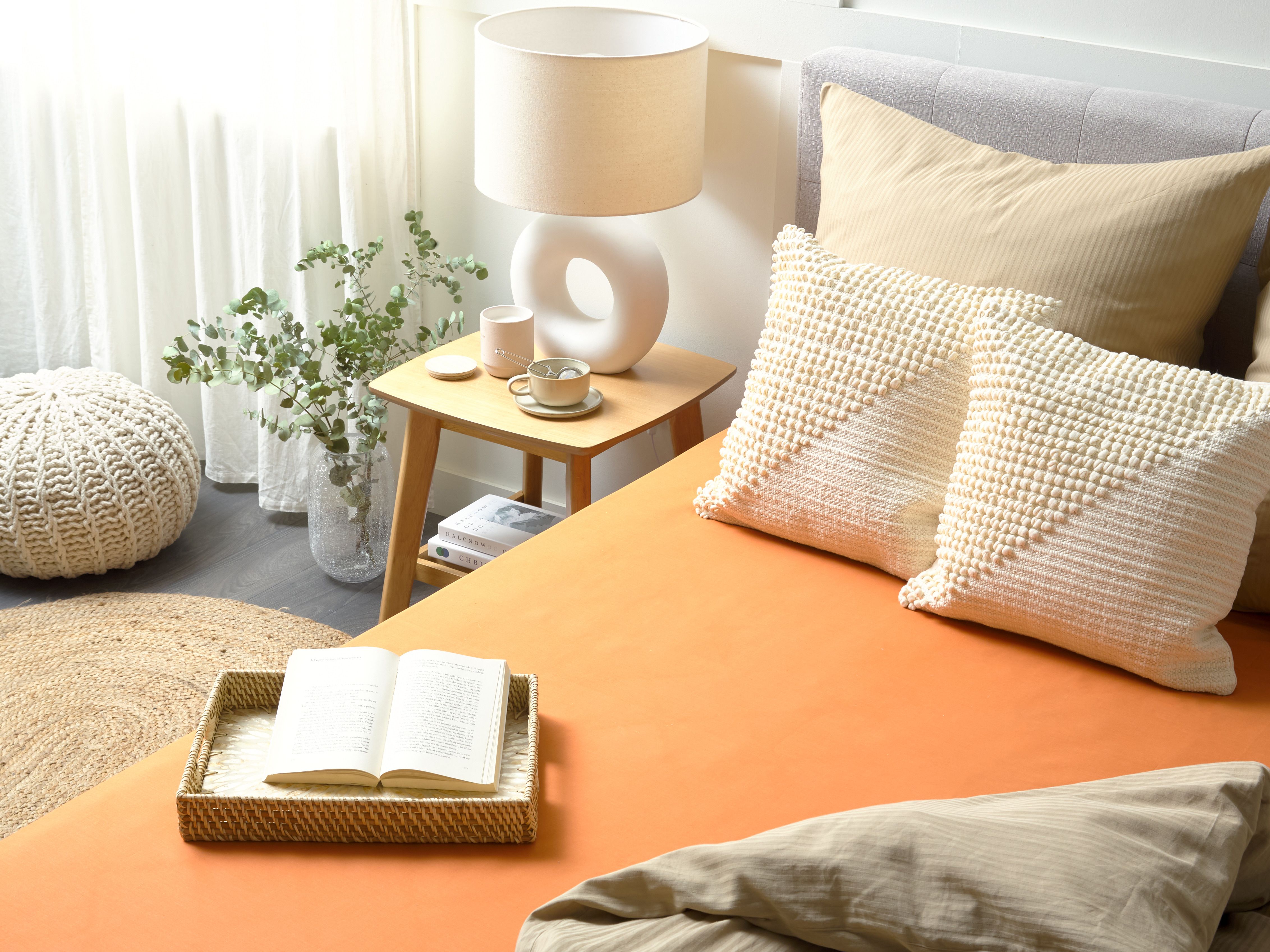 Fitted Sheet JANBU Cotton 200 x 200 cm Orange