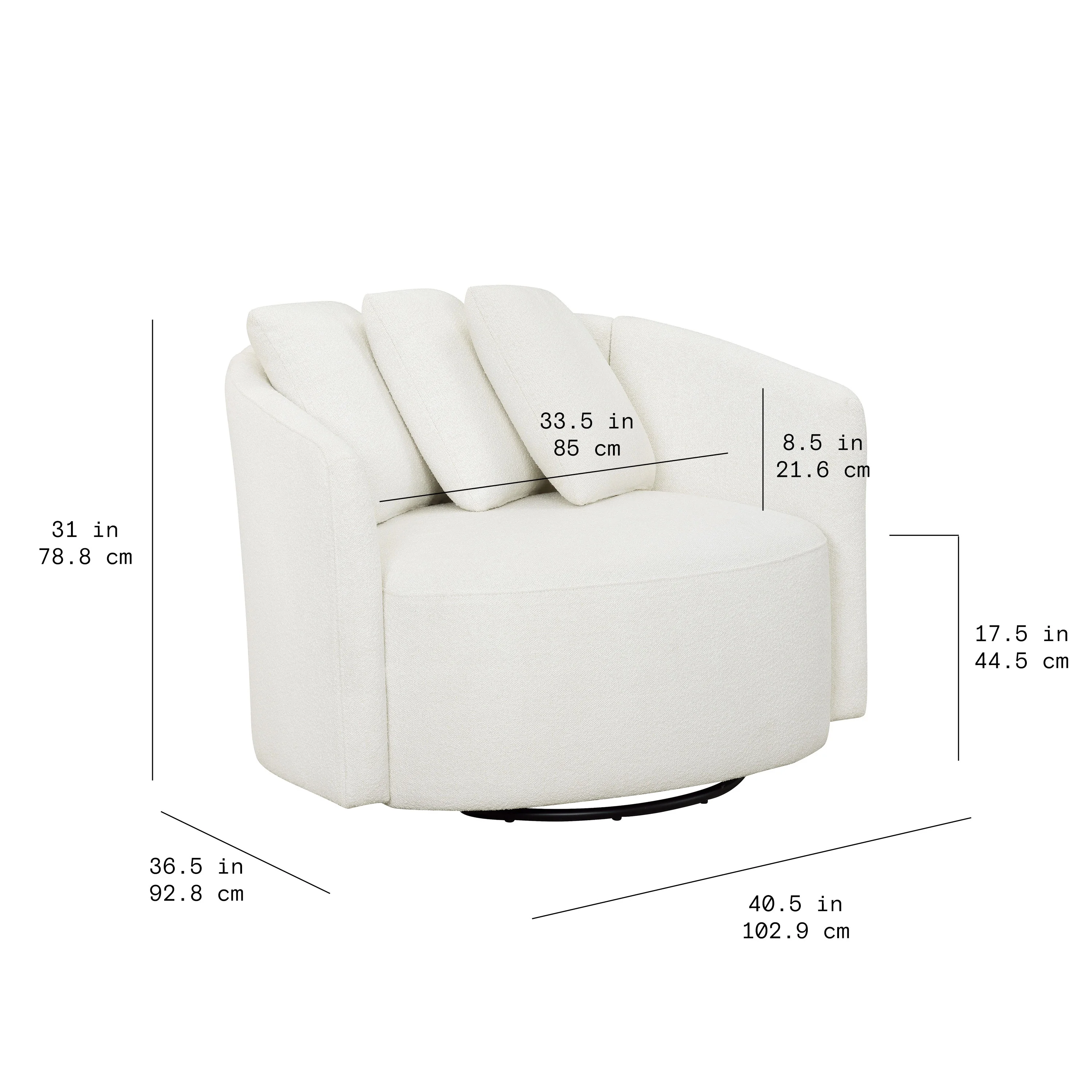 Beautiful Drew Accent Chair by Drew Barrymore, Cream Boucle - Image 8