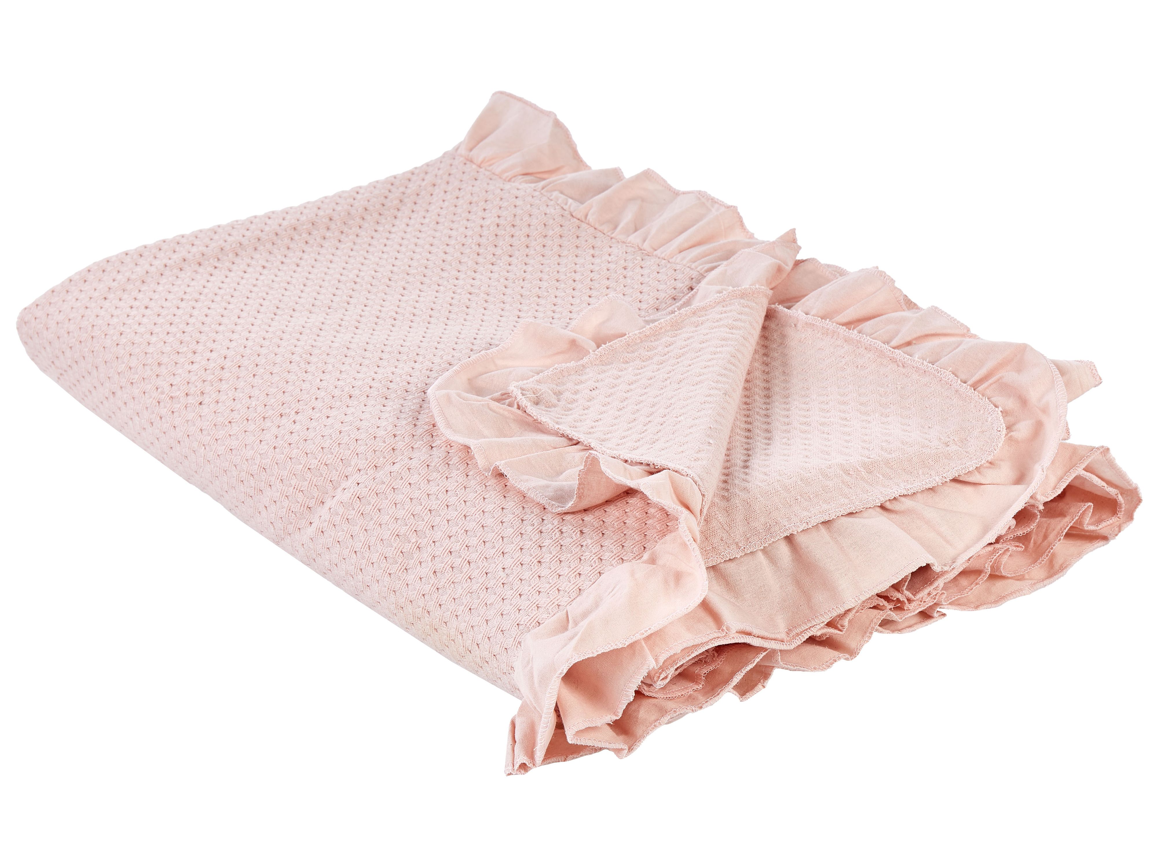 Bedspread HATTON Cotton 220 x 240 cm Pastel Pink