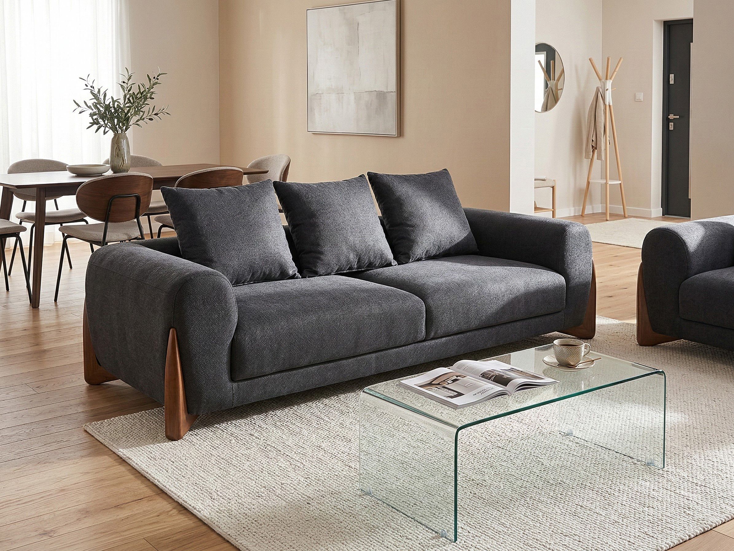 Sofa 3 Seater VINLIDEN Black