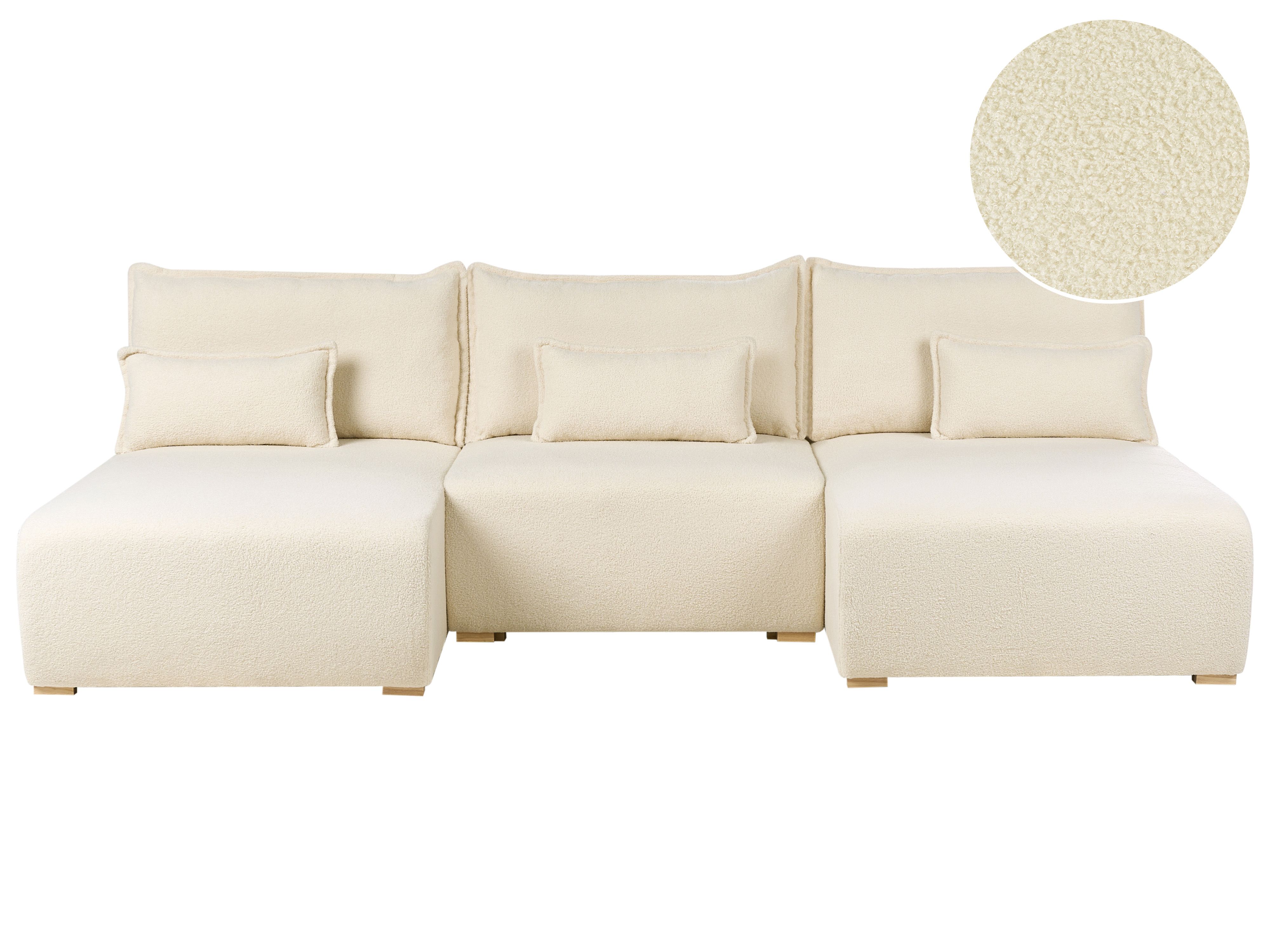 Modular U-Shape Sofa NERBO Boucle Off-White