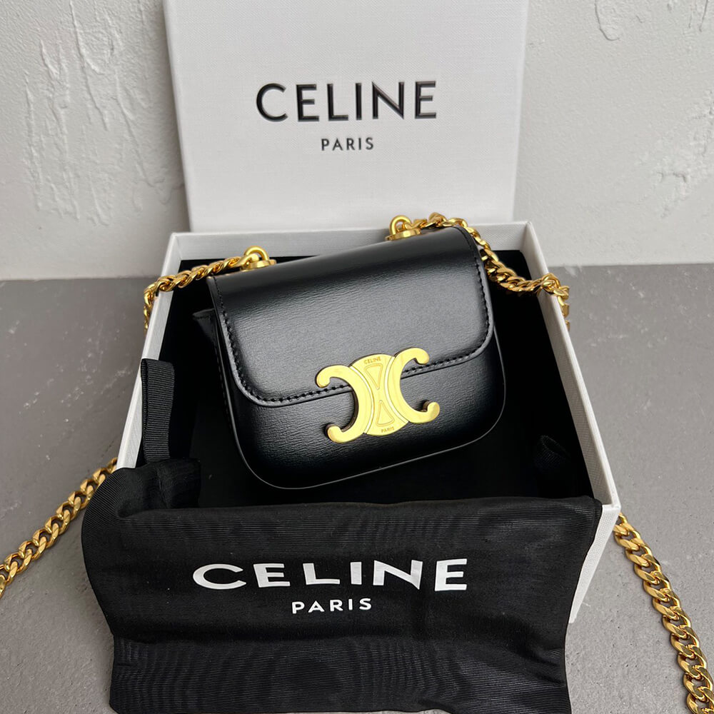 CELINE MINI CHAIN CLAUDE IN Shiny calfskin(HIGH-END GRADE)1:1High-quality replica
