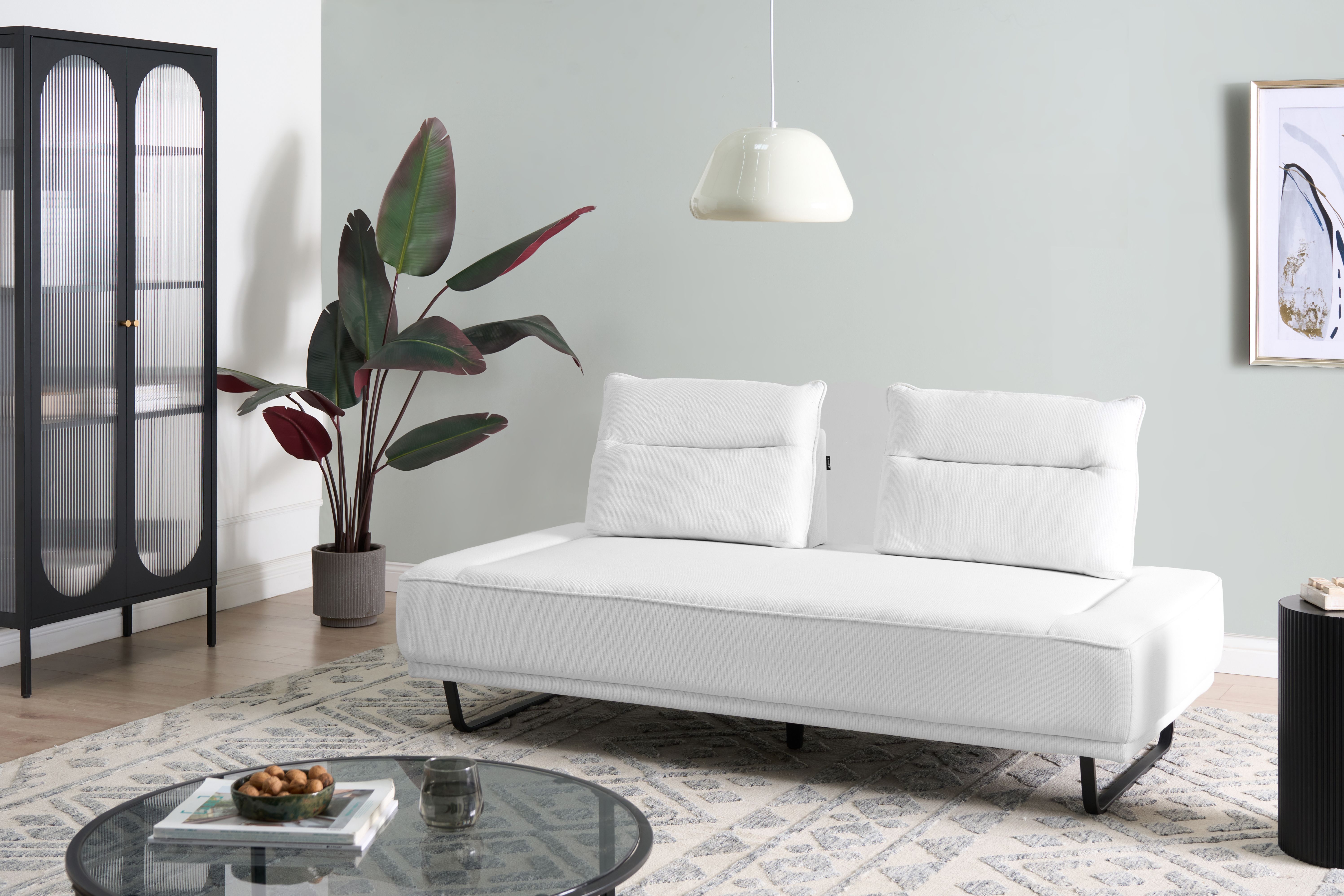 Sofa 3 Seater FAXEN Fabric White