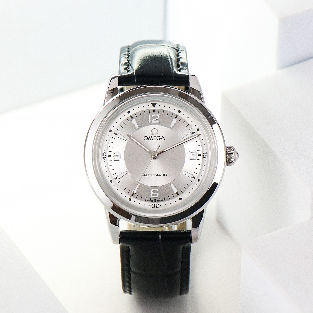 Omega Seamaster Mechanical Watch 40mm Italian imported calfskin black leather(1:1 replica) - Elite Watch Atelier
