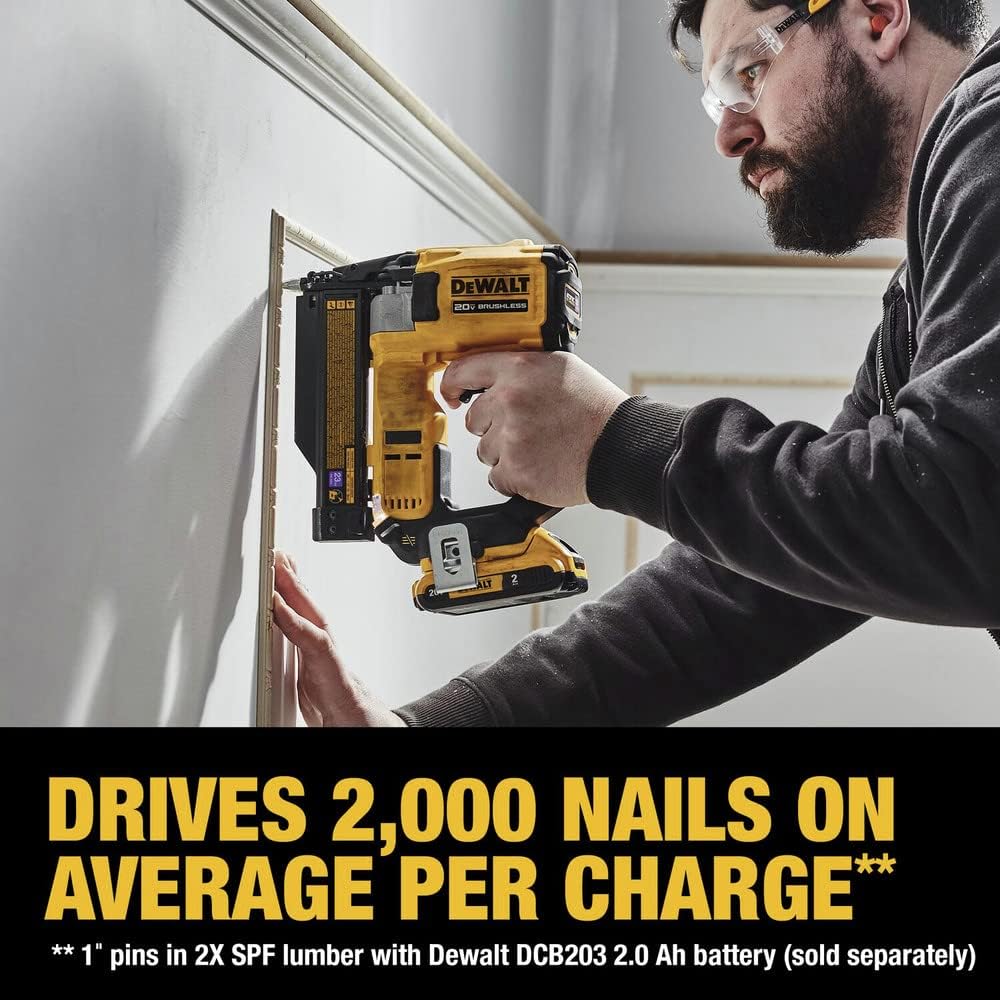 DeWalt DCN623D1 20-Volt MAX Atomic Compact Cordless Pin Nailer Kit, Brushless Motor, 23 Gauge, Battery - Quantity 1 - Image 5