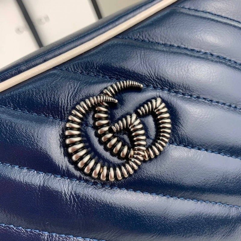 Replica Gucci Gg Marmont Matelasse Mini Bag 448065 Blue1:1High-quality replica