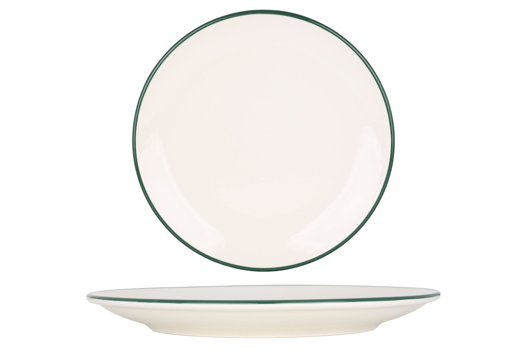 Rinart Dinerbord - Green Edge - Porselein - 25 cm - set van 6