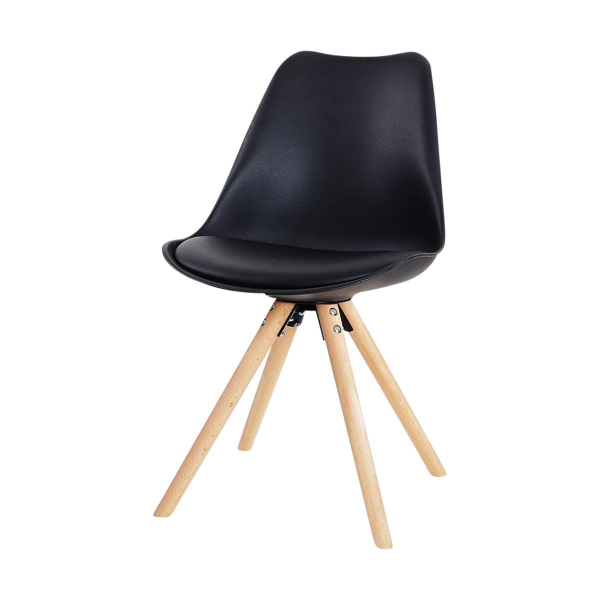 Essence Legno Eetkamerstoel Zwart - Houten Onderstel