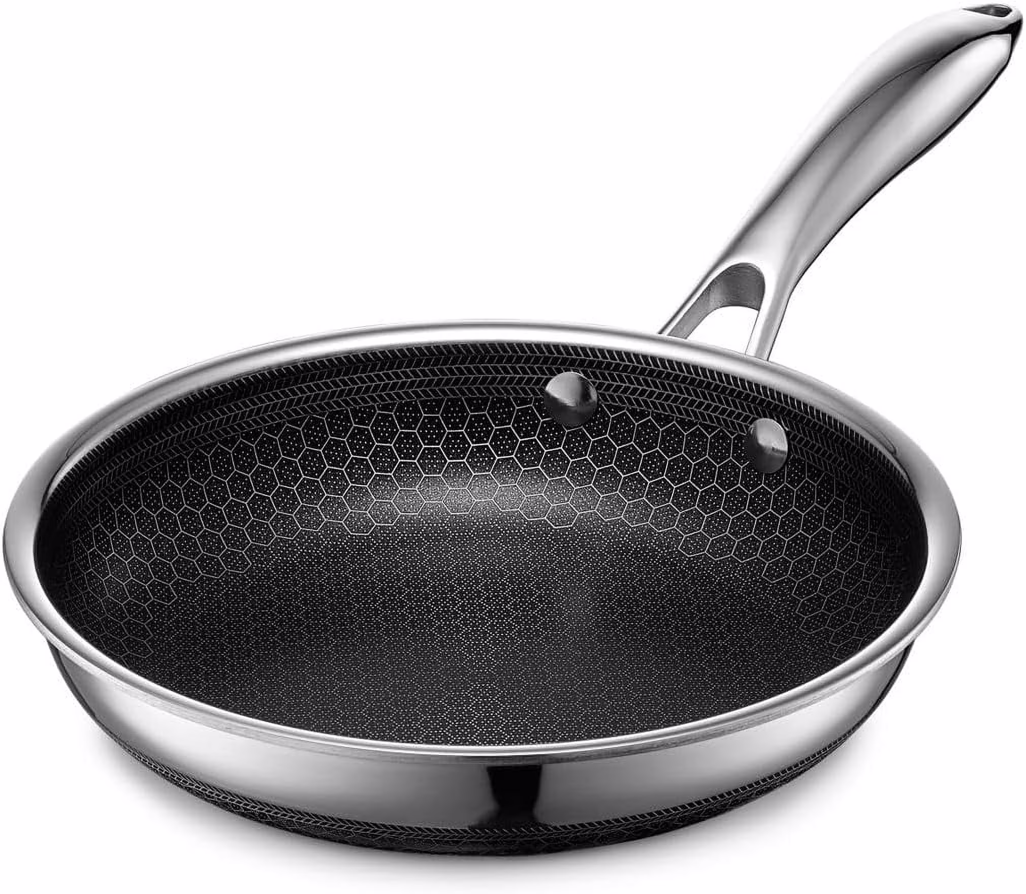 HexClad 8 inch Hybrid Stainless Steel Frying Pan, Nonstick