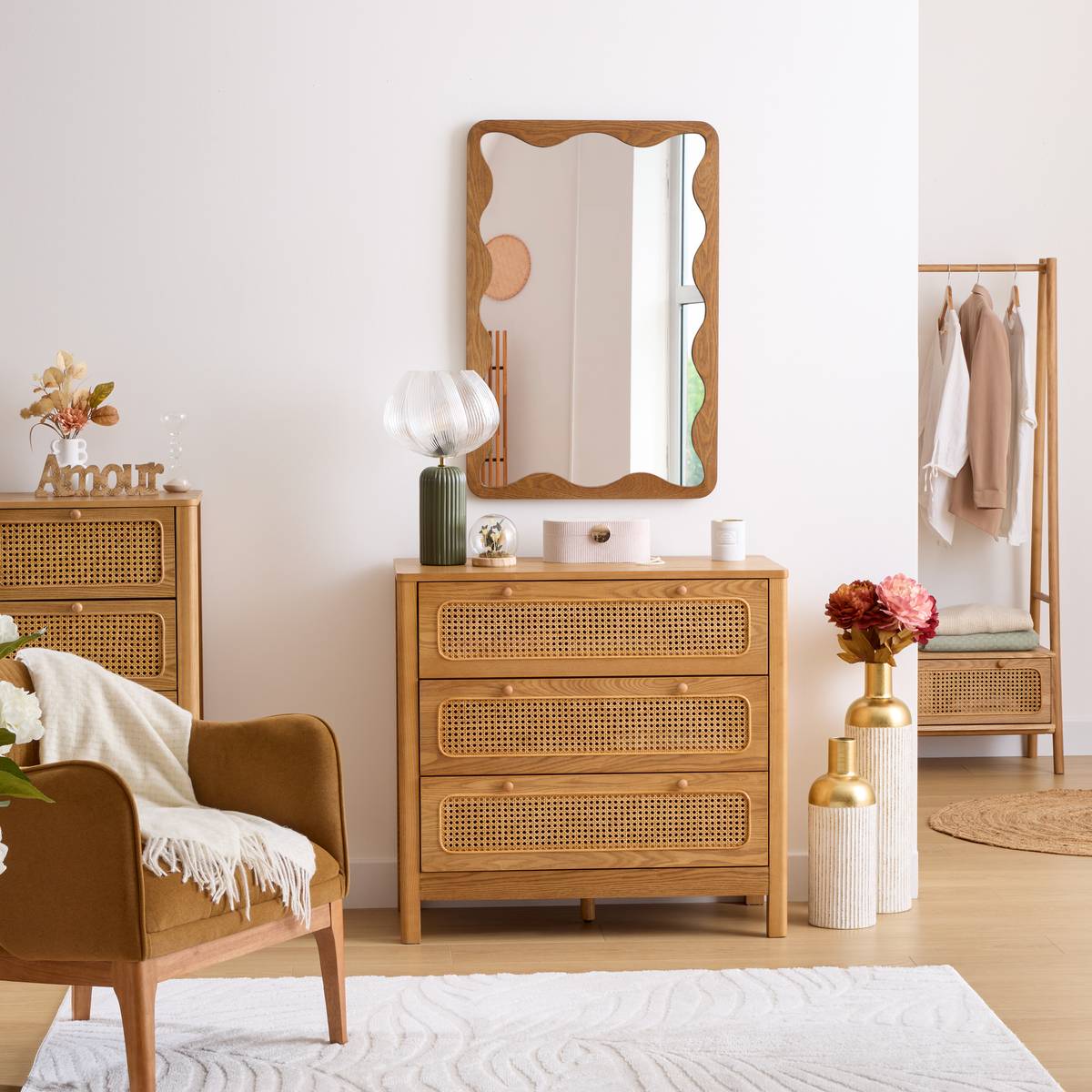 Rectangular Dresser "Tiria" Brown, 90x45 cm