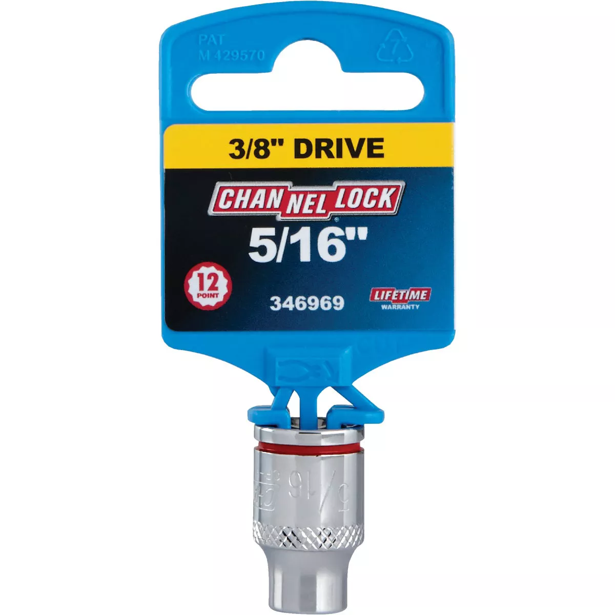 Channellock 3/8 In. Drive 5/16 In. 12-Point Shallow Standard Socket
