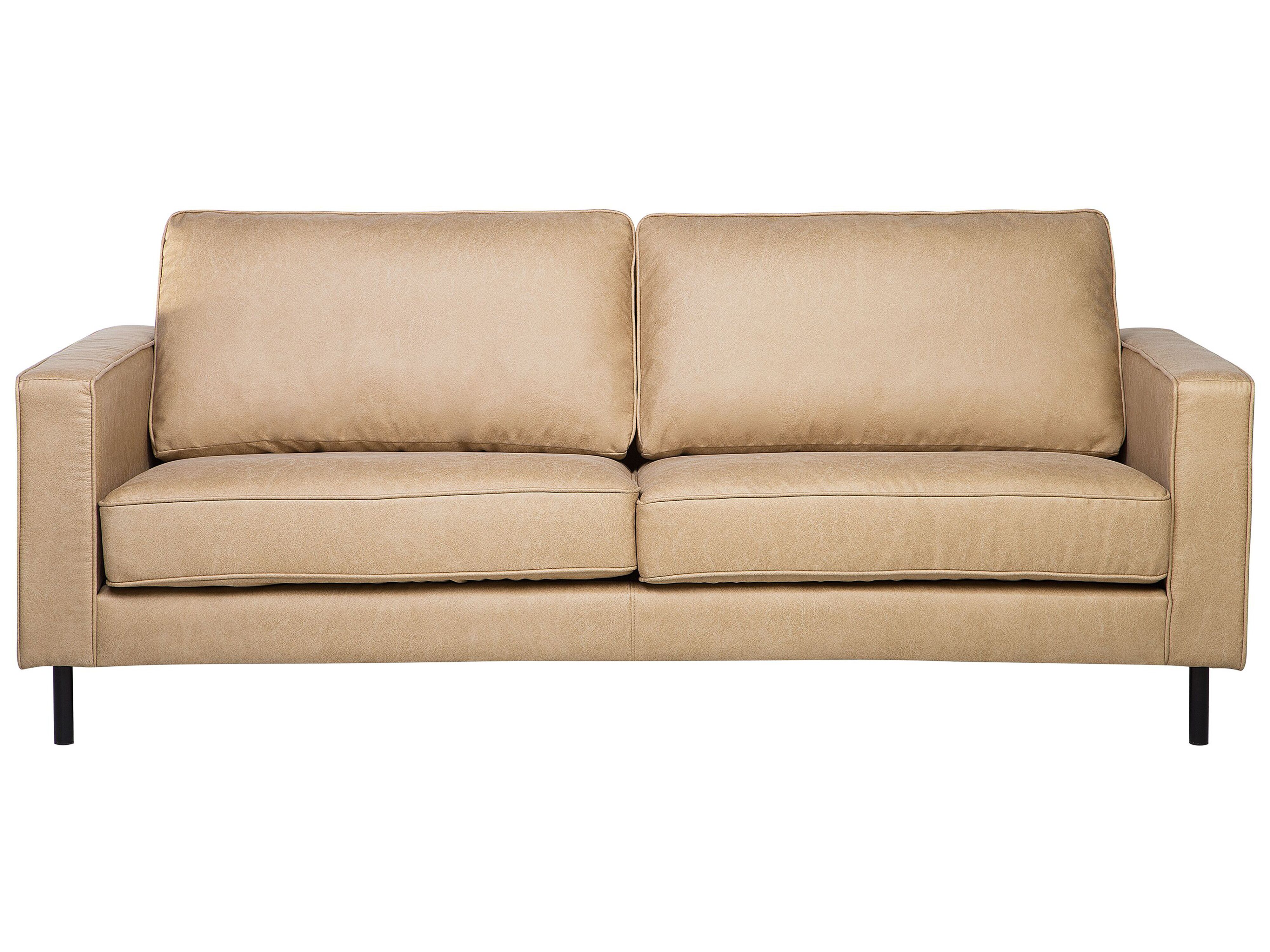 Sofa 3 Seater SAVALEN Faux Leather Beige