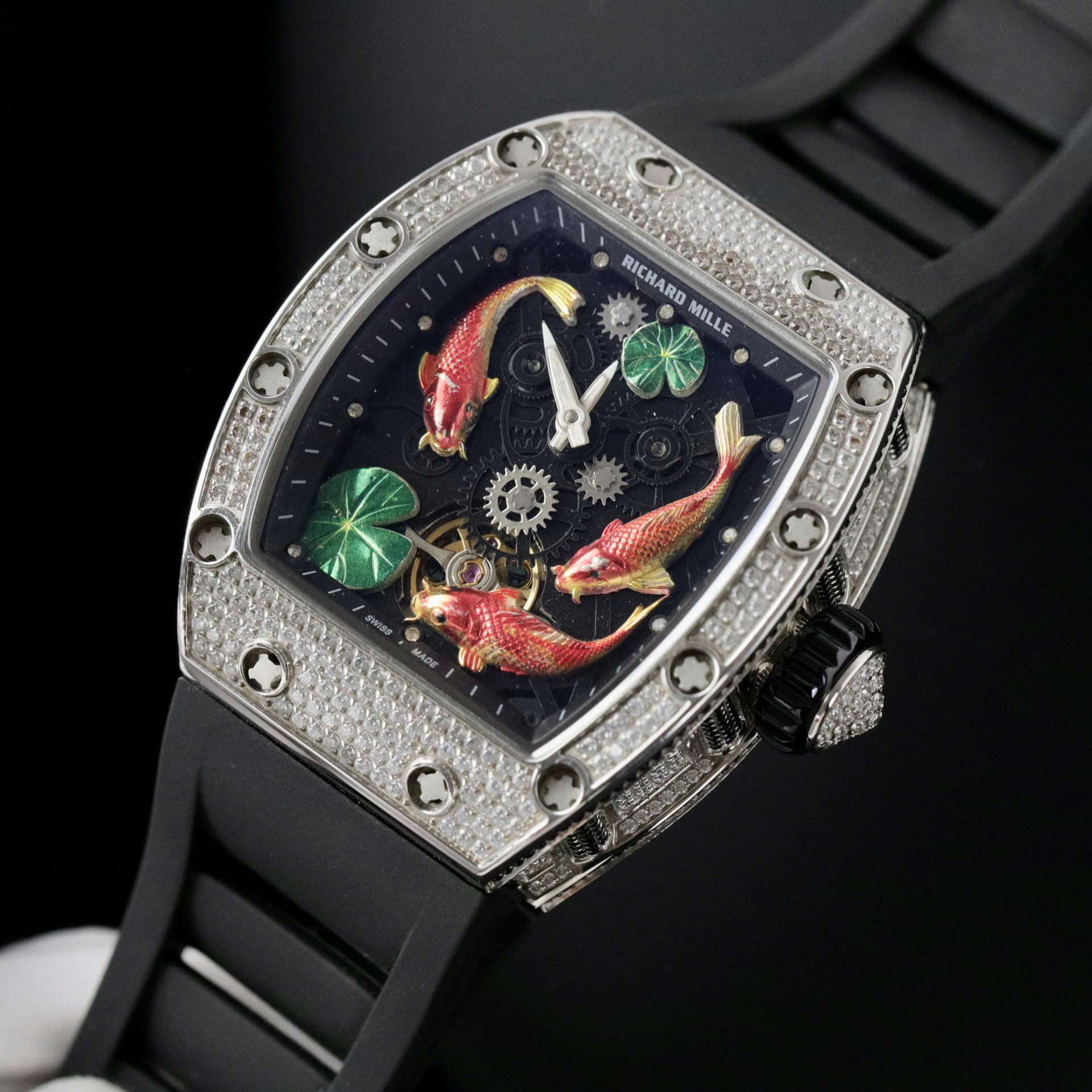 Richard Mille Replica Watch Rubber Strap Black 42mm - Top club