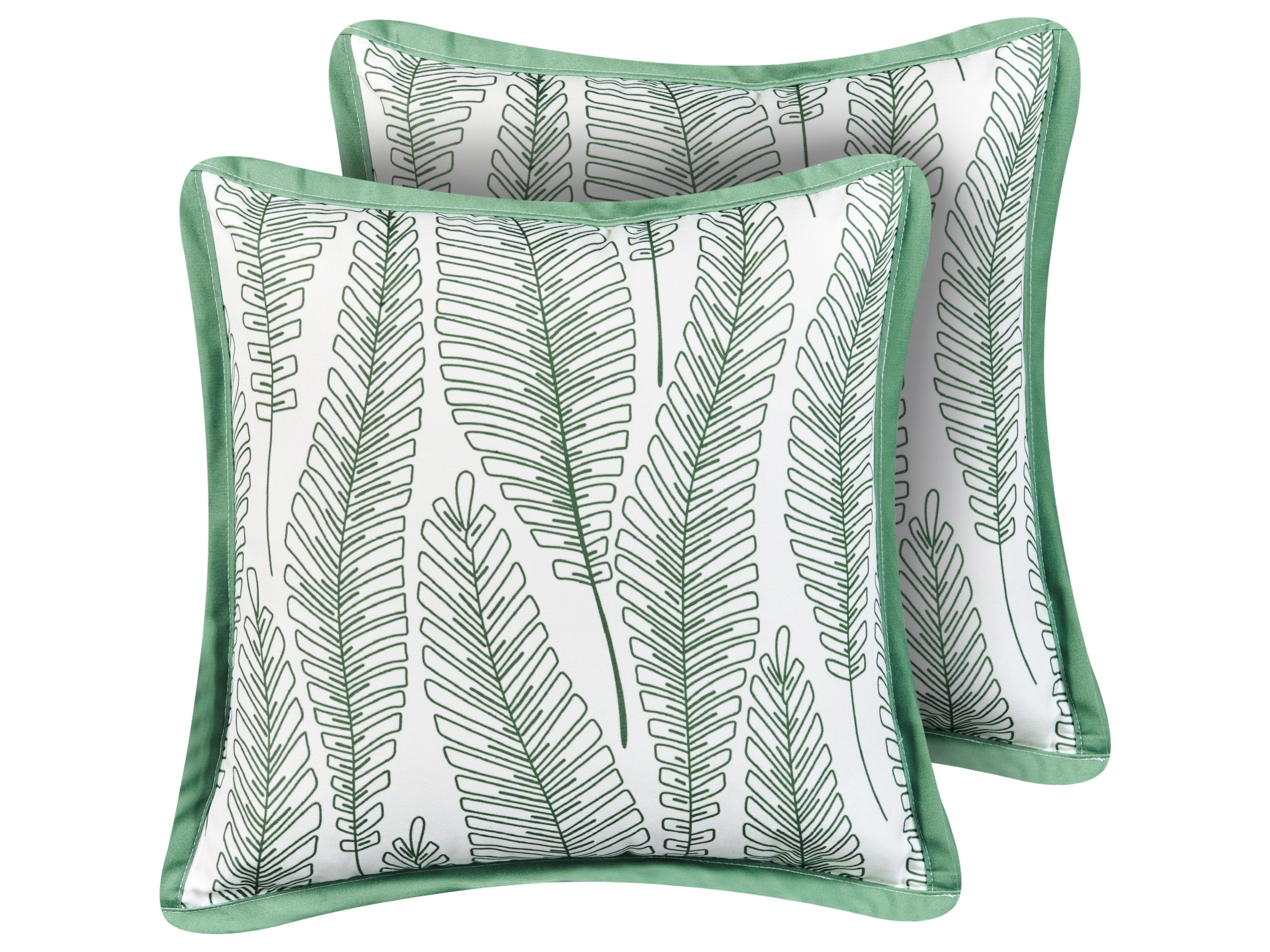 Set of 2 Outdoor Cushions MEADOW Plant Pattern 45 x 45 cm Green