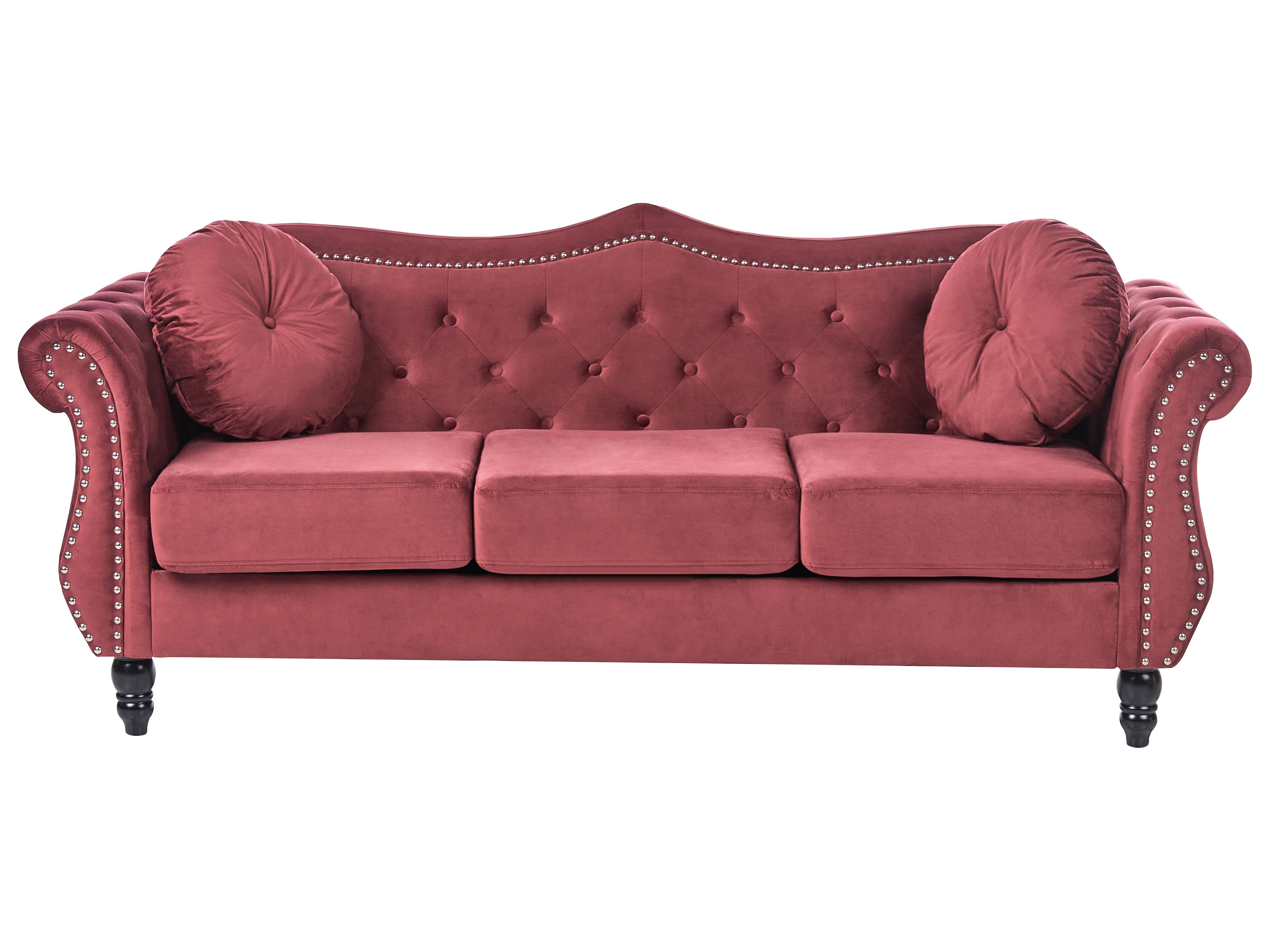 Sofa 3 Seater SKIEN Velvet Dark Red