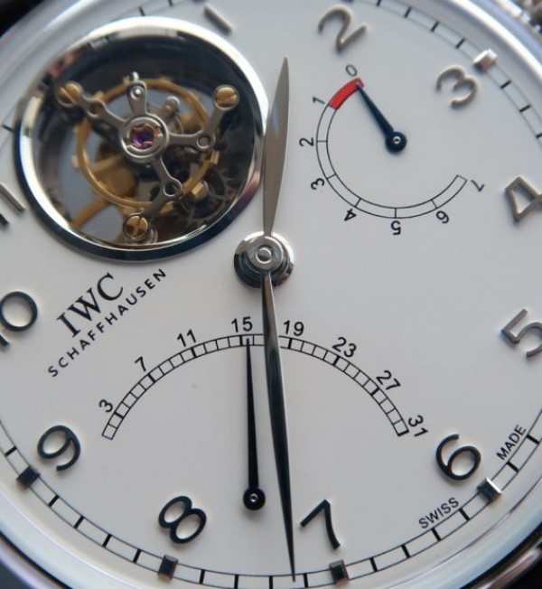 Replica IWC TF Portuguese Tourbillon IW5046 White Dial Leather Strap - Elite Watch Atelier