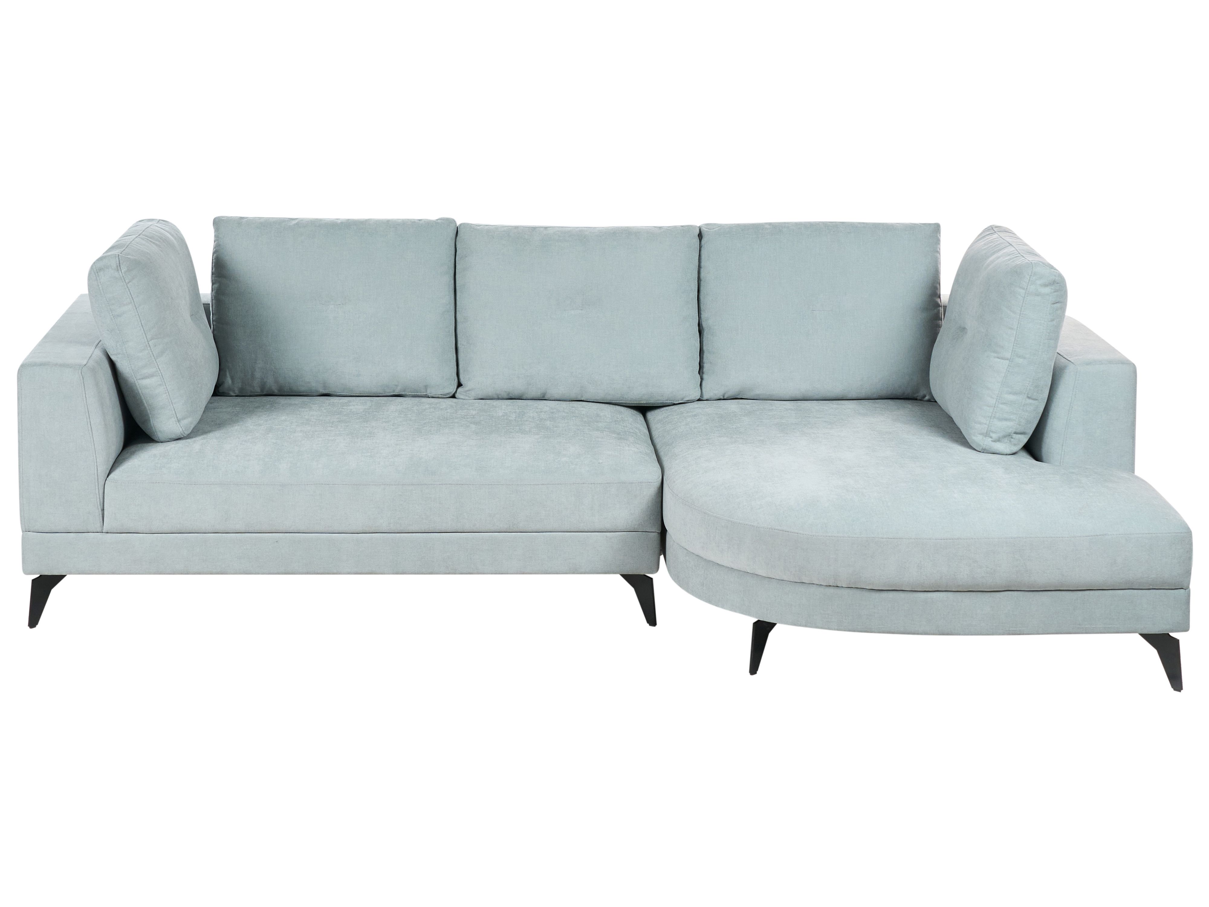 Corner Sofa 3 Seater MARUM Chenille Light Blue Left Hand