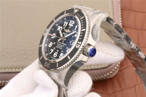 Replica Breitling SuperOcean  II 44mm GF Black Dial SS Bracelet A2824 - Top club