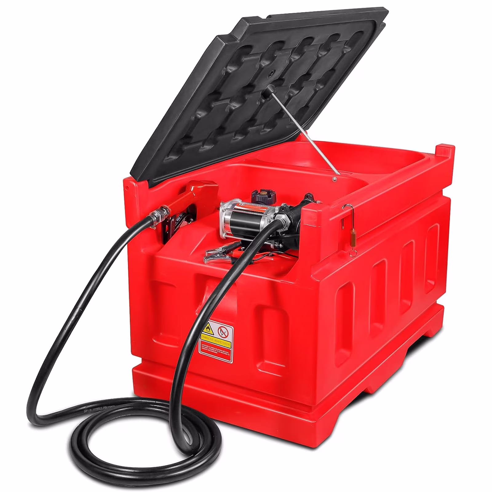 Portable 48 Gallon Fuel Tanks with 12V DC Gasoline Fuel Transfer Pump 15 GPM