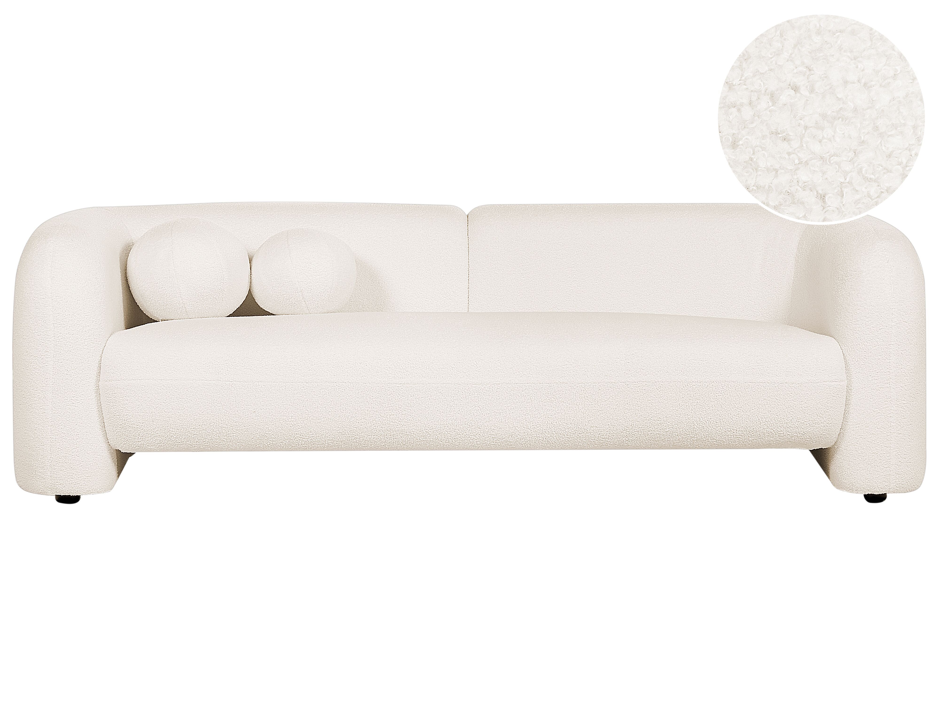 Sofa 3 Seater LEIREN Boucle White