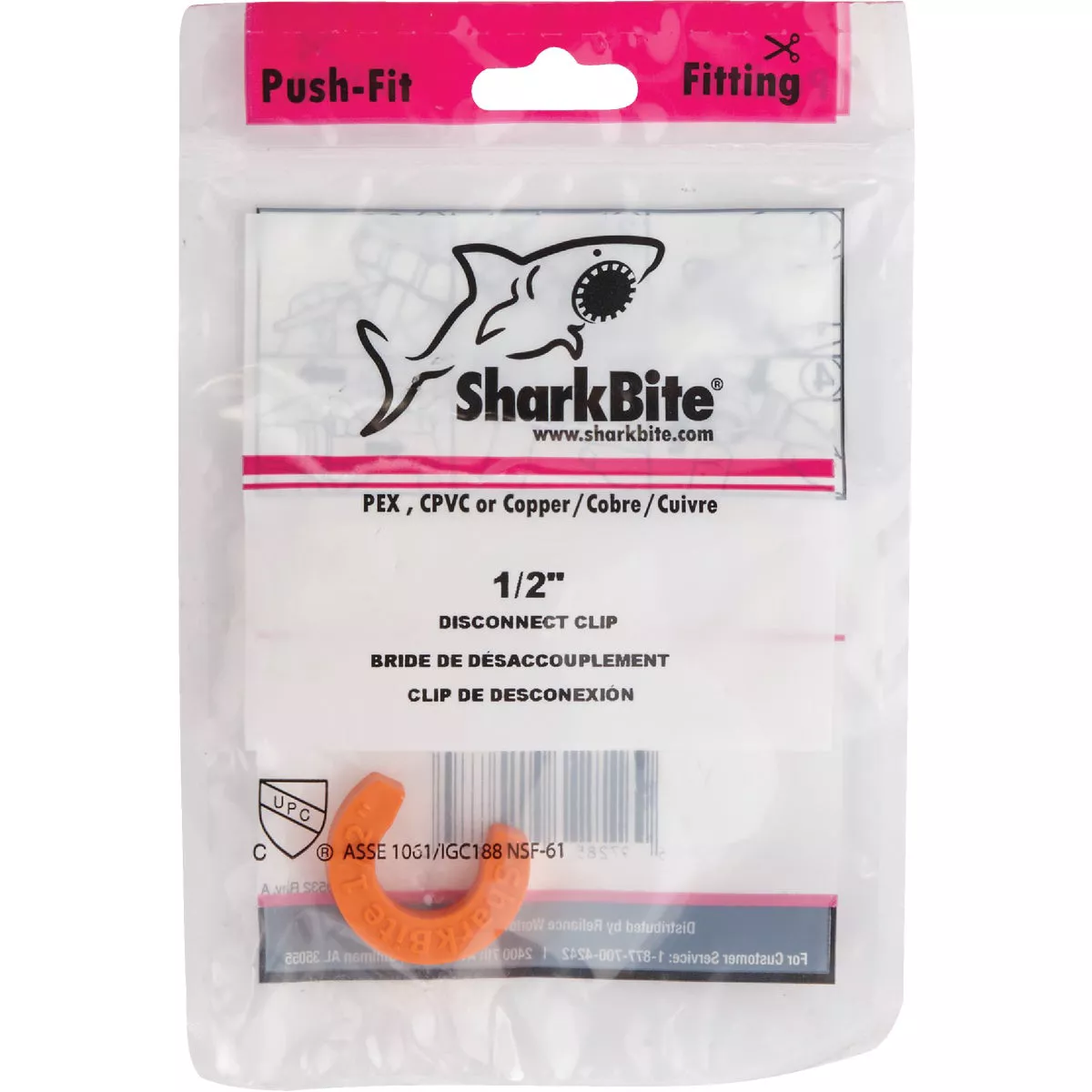 SharkBite 1/2 In. Plastic Disconnect Clip