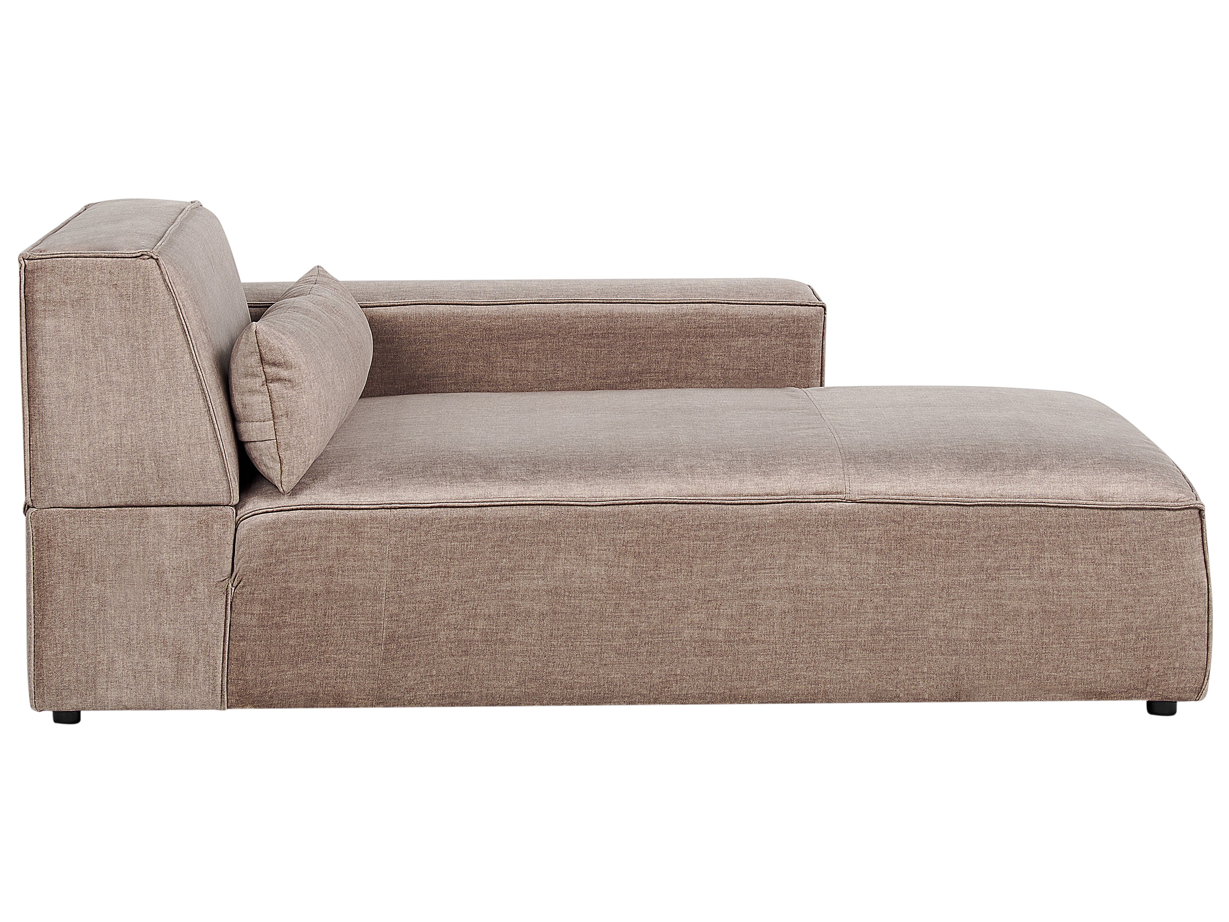 Left-Hand Chaise Lounge HELLNAR Fabric Light Brown