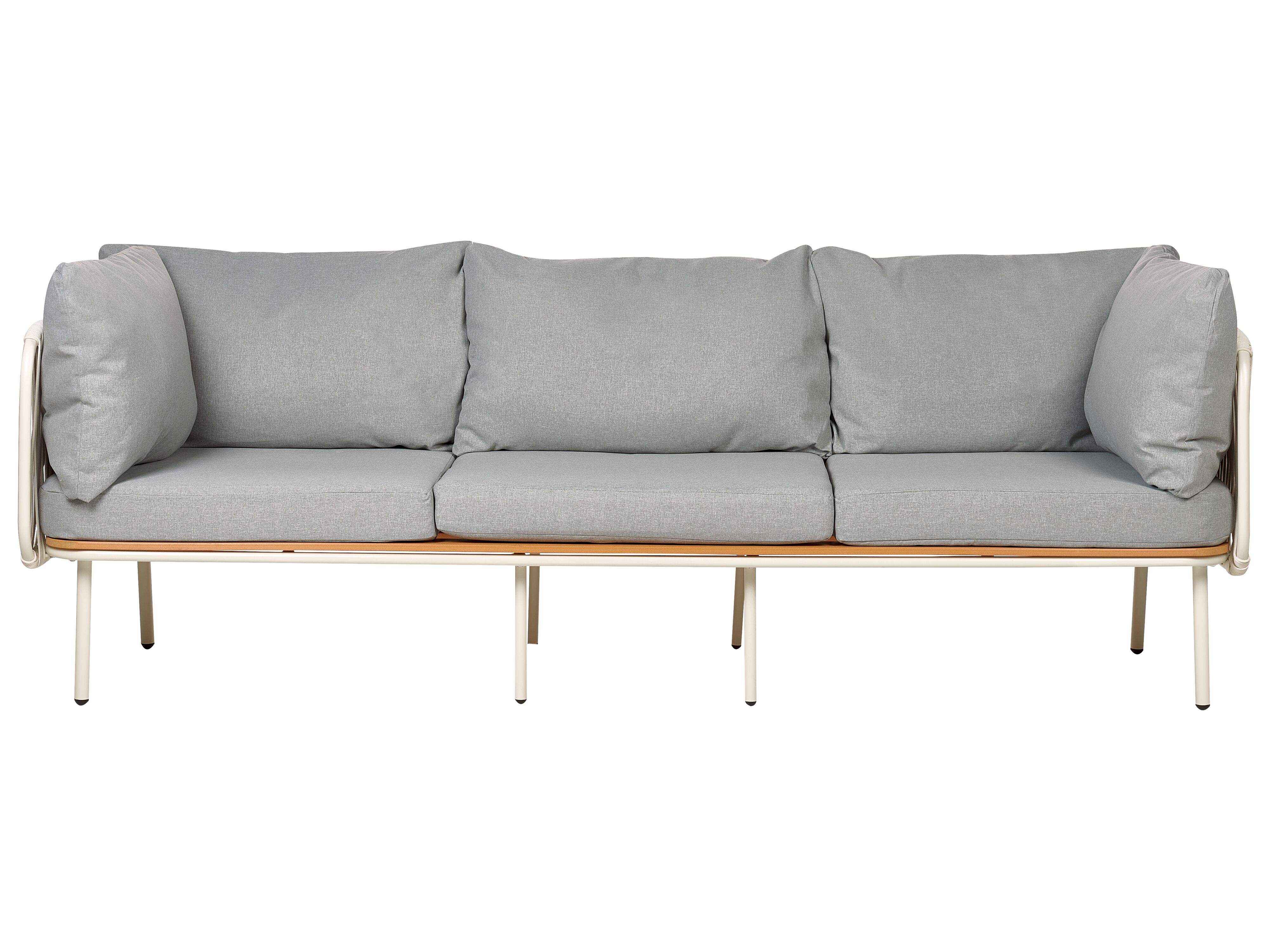 Garden Sofa 3 Seater SENISE Metal Grey