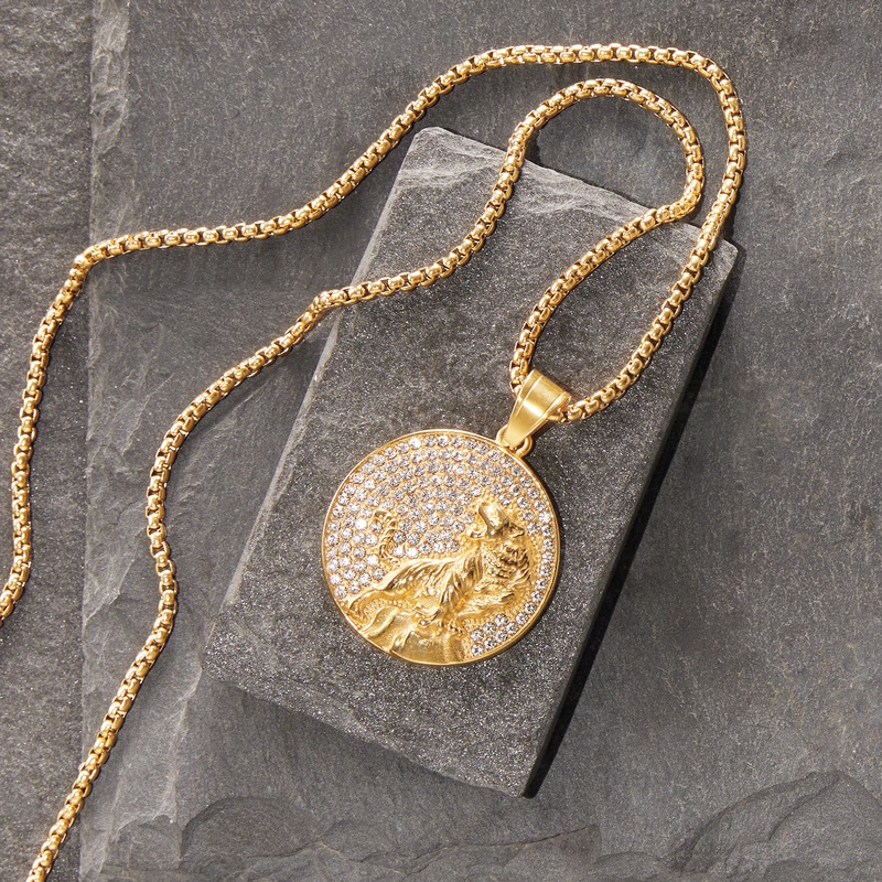 Majesty Crystal Lion Pendant - MIDNIGHT VELVET CATALOG