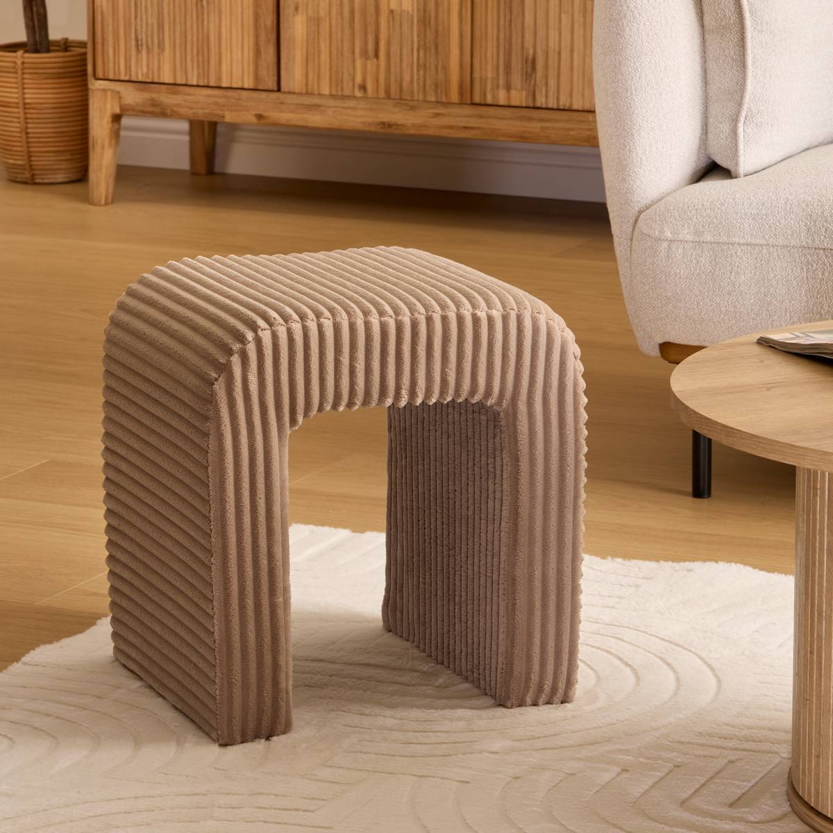 Sevi" footstool Beige