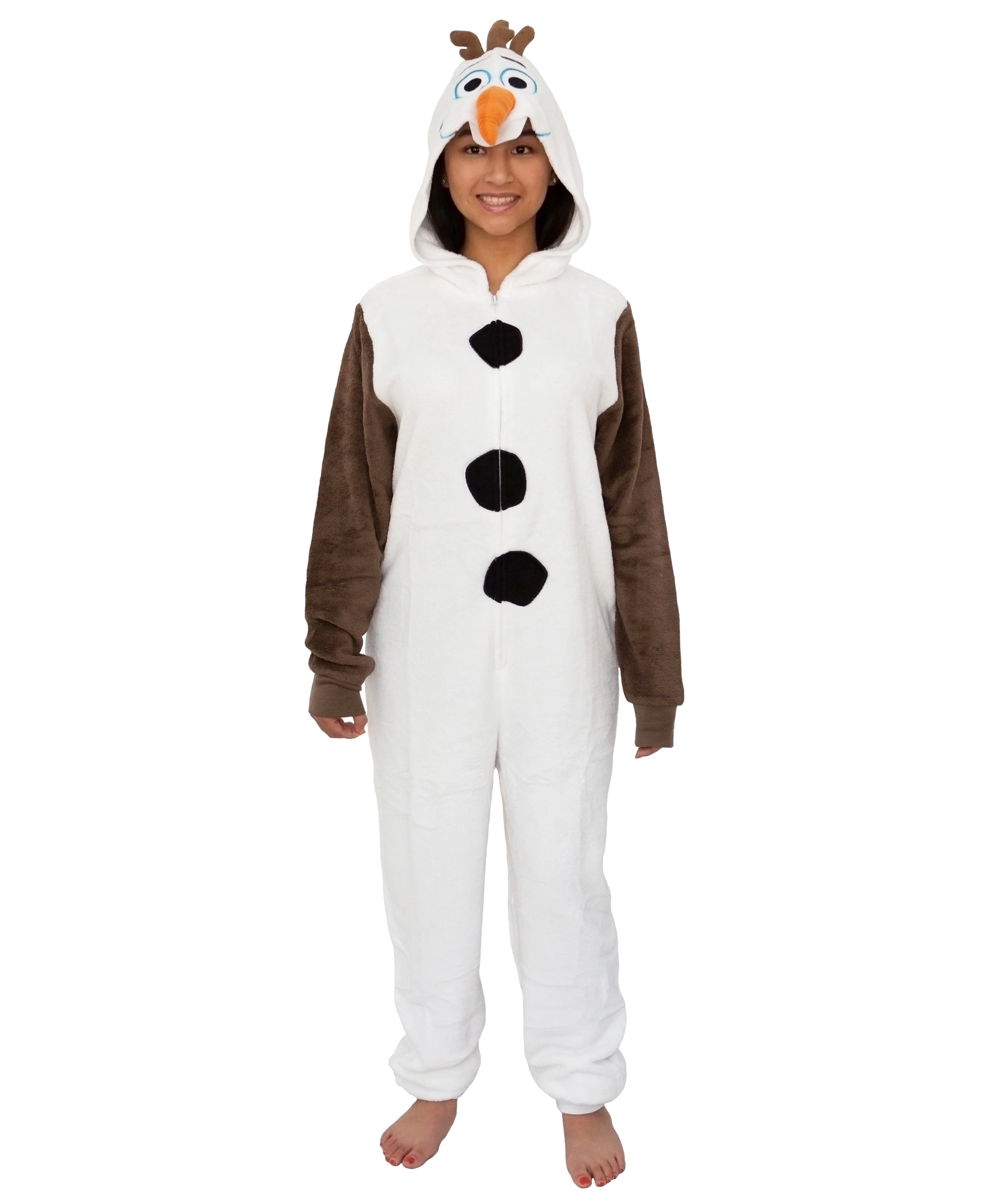 Disney Frozen Olaf Adult Cosplay Costume Plush Pajama One-Piece Union Suit Disney Frozen Olaf Adult Cosplay Costume Plush Pajama One-Piece Union Suit