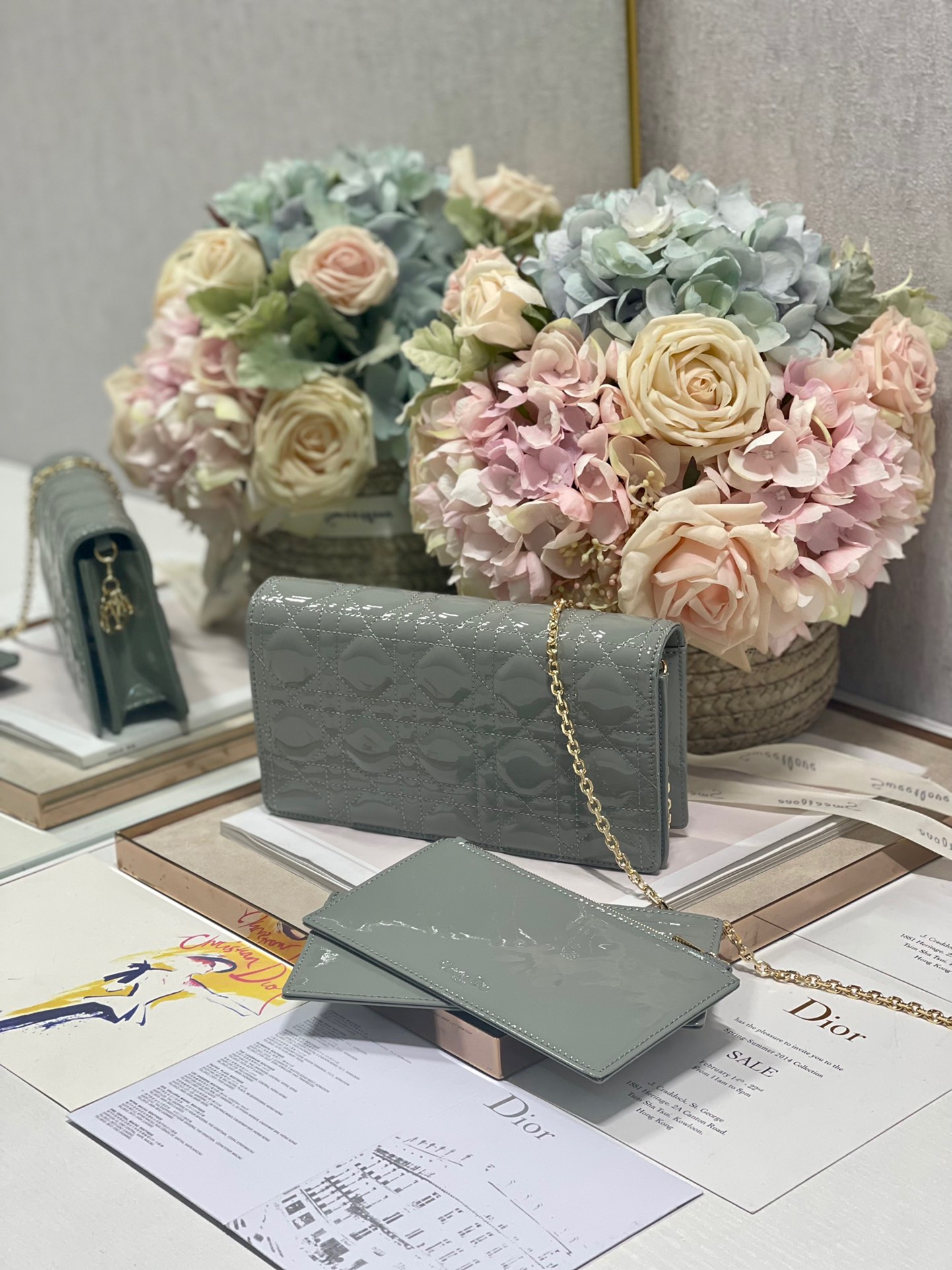 Christian Dior Lady Dior Pouch Gray, For Women, Women’s Handbags 8.5in/21.5cm CD S0204OVRB_M41G1:1High-quality replica