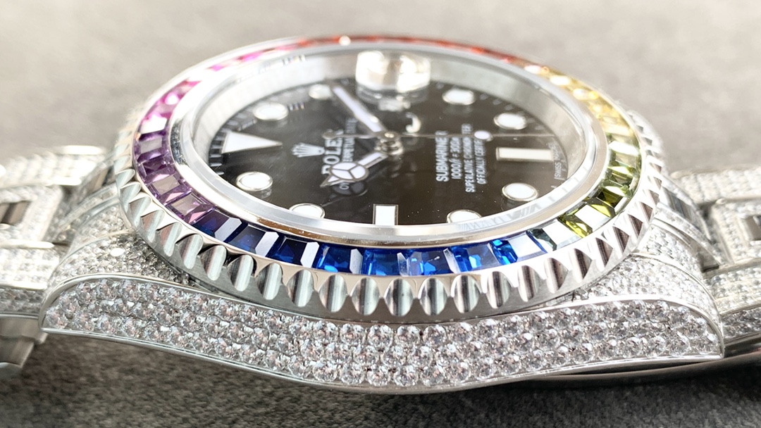 Rolex Submariner Special Diamonds - Iridescent Diamonds - All Diamonds - 40mm(1:1 replica) - Elite Watch Atelier