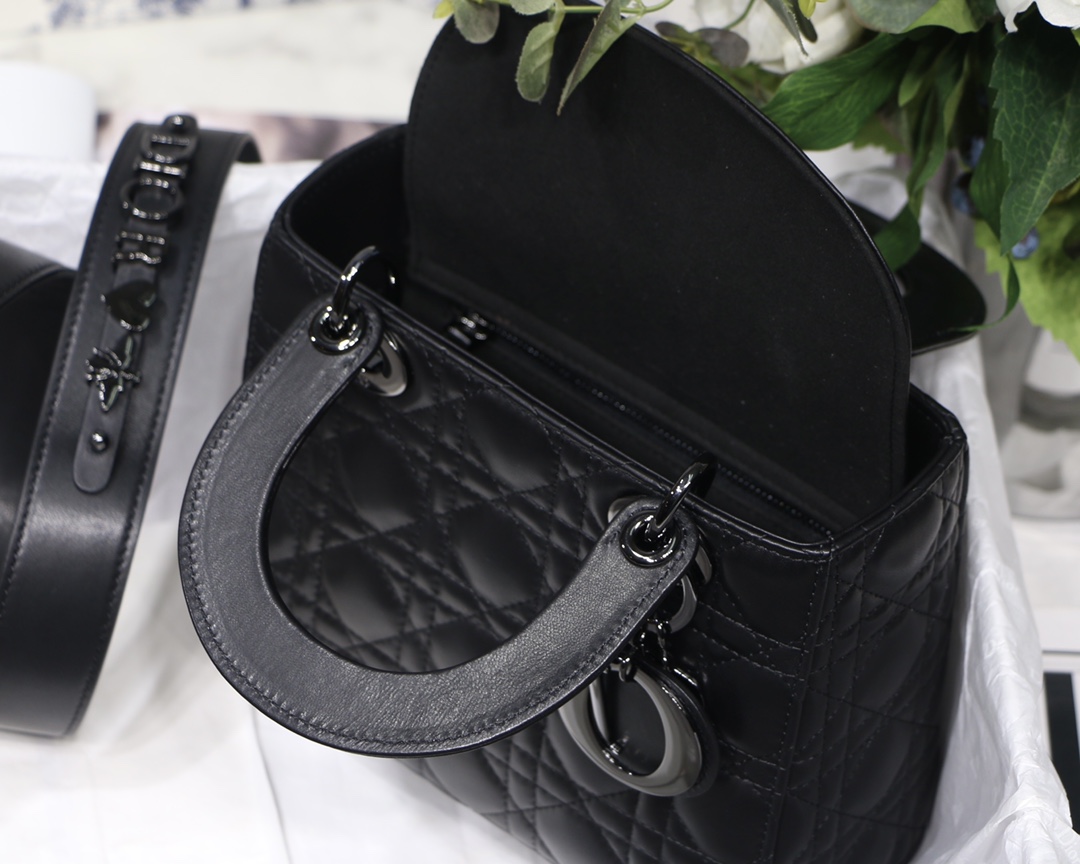 Small Lady Dior My Abcdior Bag Black/Grey/White For Women 8in/20cm1:1High-quality replica