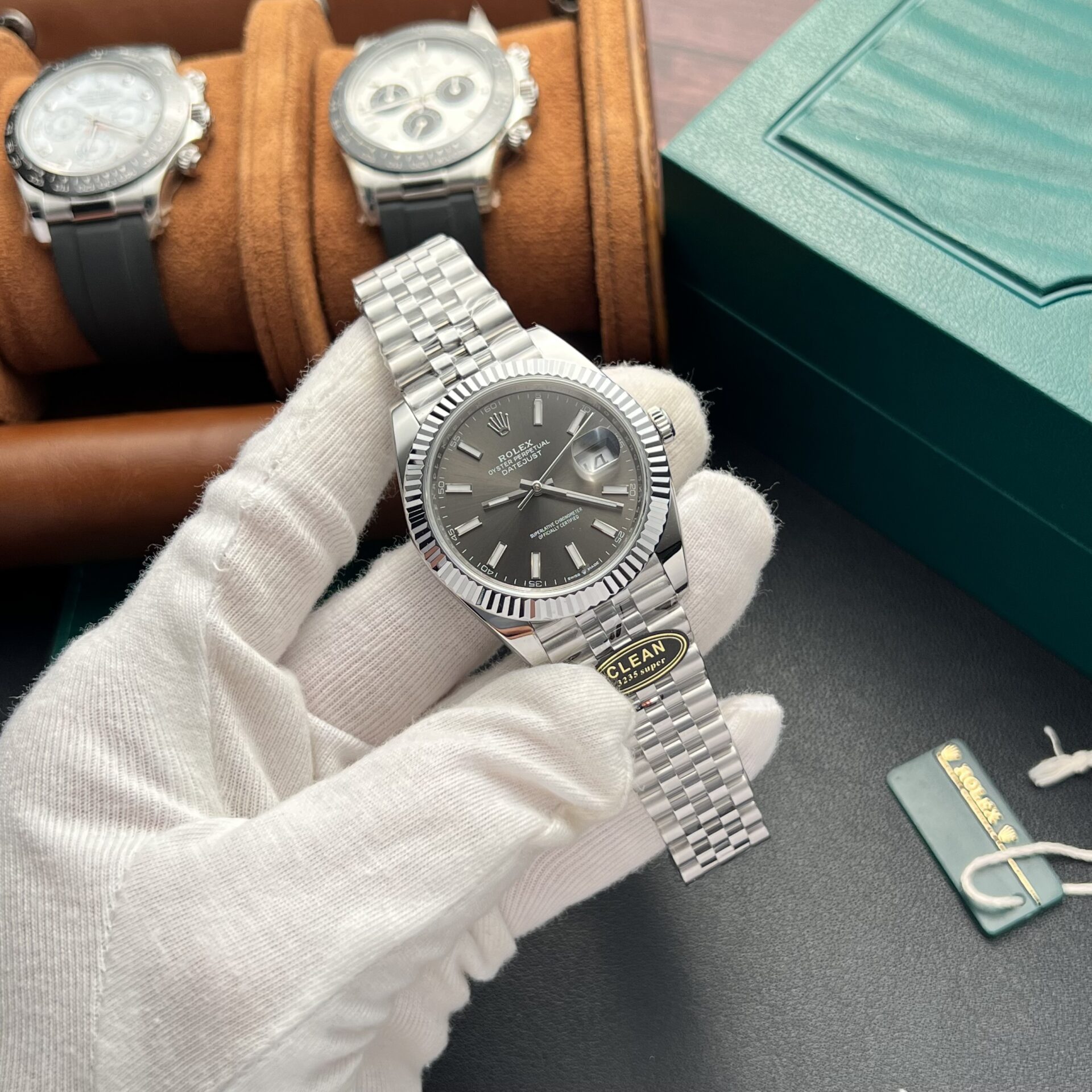 Rolex Replica Watch DateJust 126334 Grey Dial Luminous Markers Clean Factory 41mm - Elite Watch Atelier